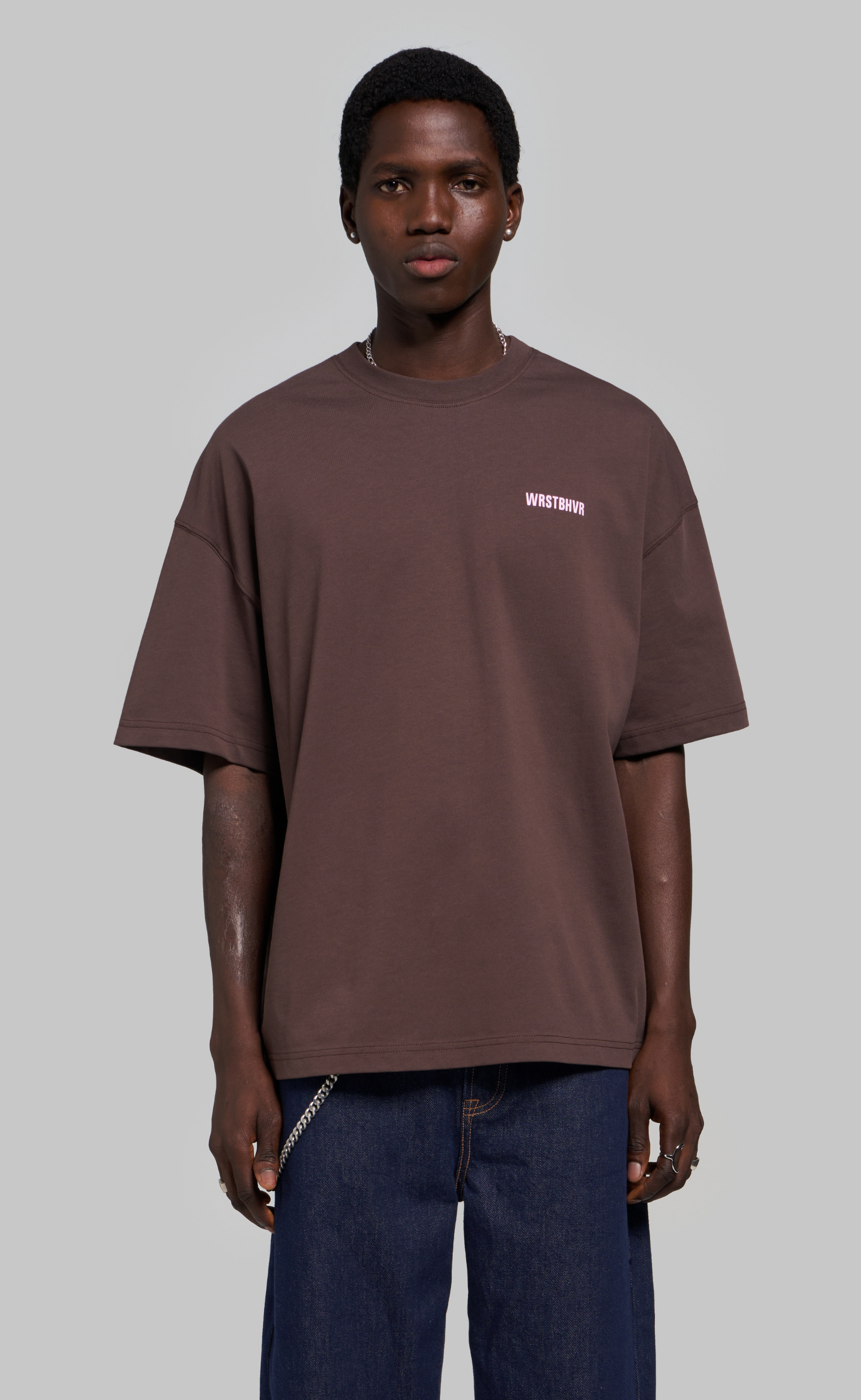 STUDIO V14 CHOCOLATE BROWN T-SHIRT