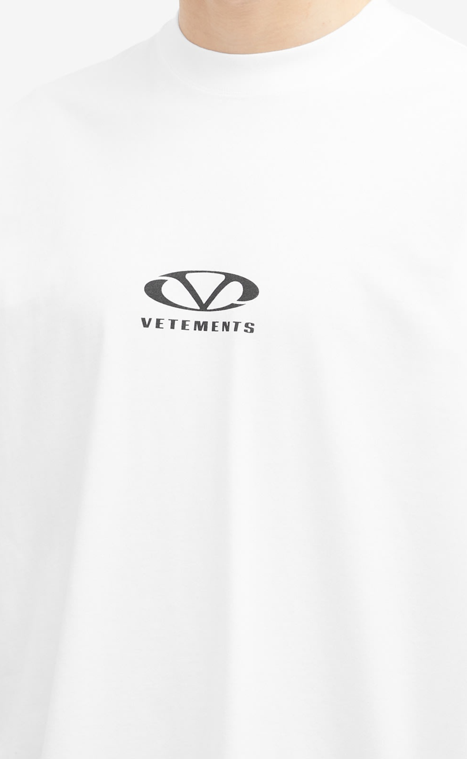 OVAL LOGO OVERSIZED WHITE T-SHIRT