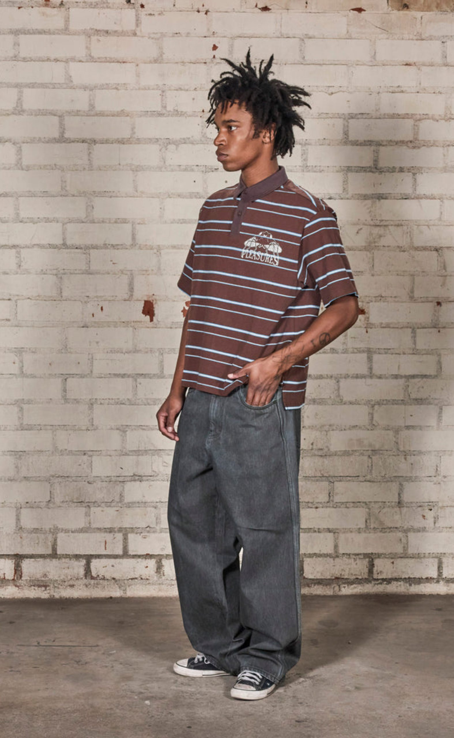 TELEPORT BOXY POLO BROWN T-SHIRT