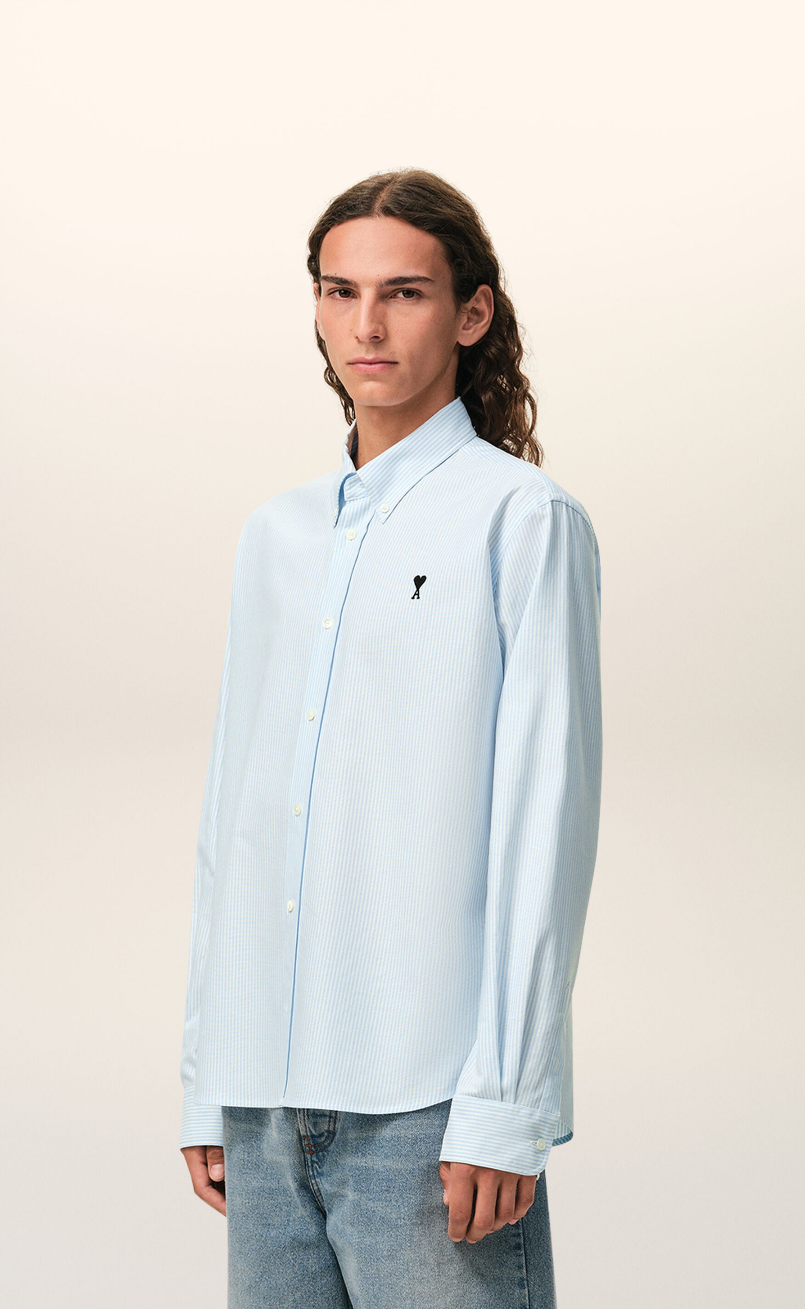 AMI DE COEUR OXFORD STRIPED LIGHT BLUE SHIRT