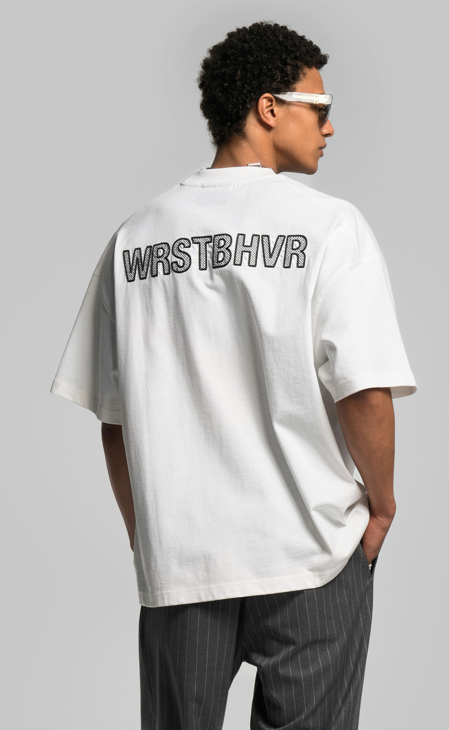 LATTICE BRIGHT WHITE T-SHIRT