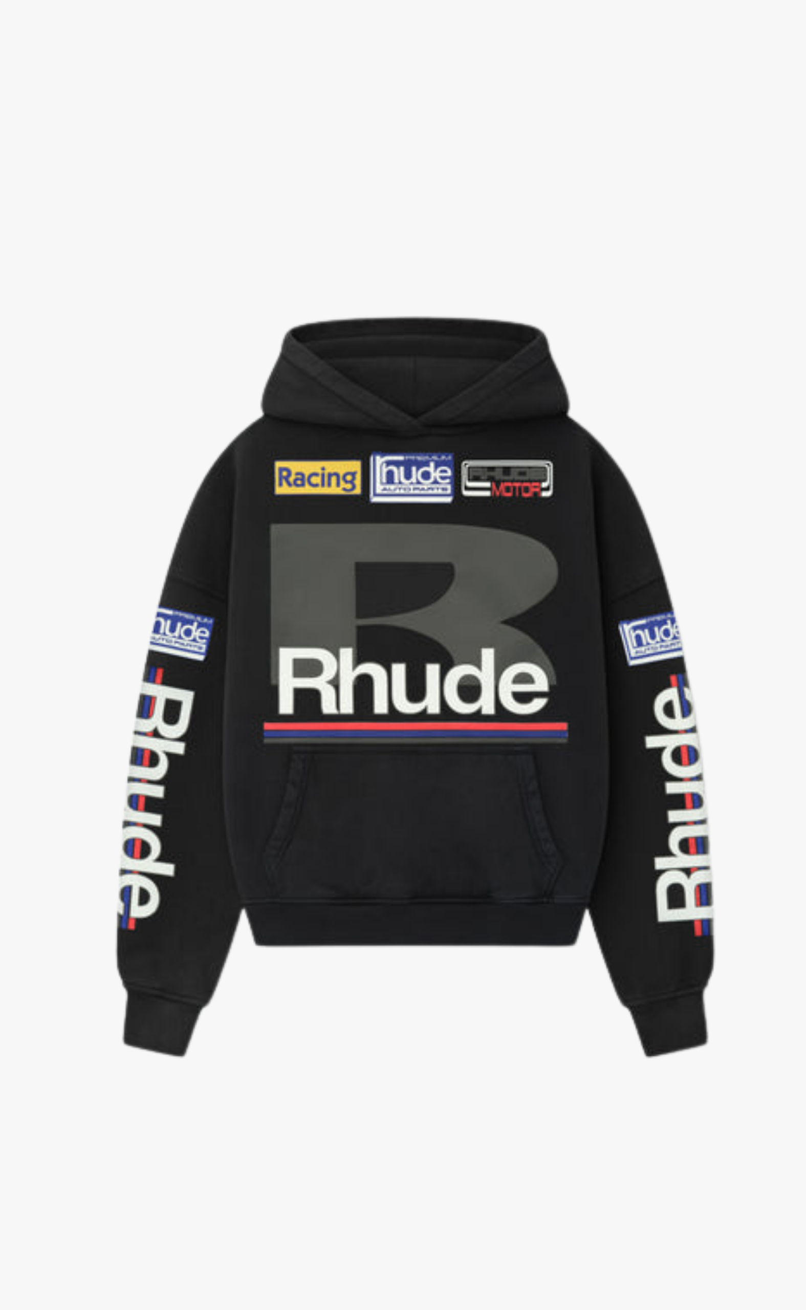 PETROL PATCH BLACK HOODIE