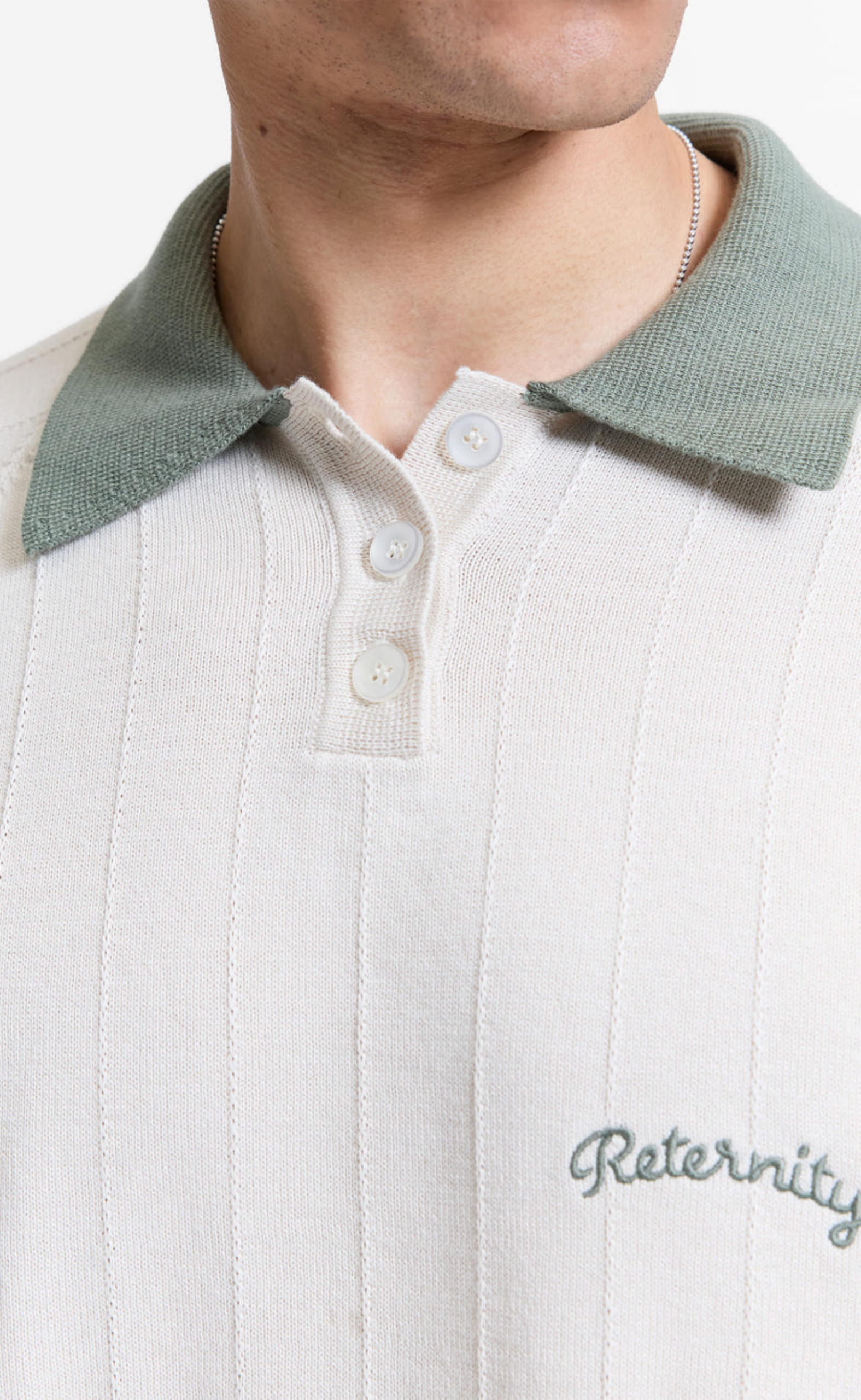 LE PROGRES KNIT POLO CREAM T-SHIRT