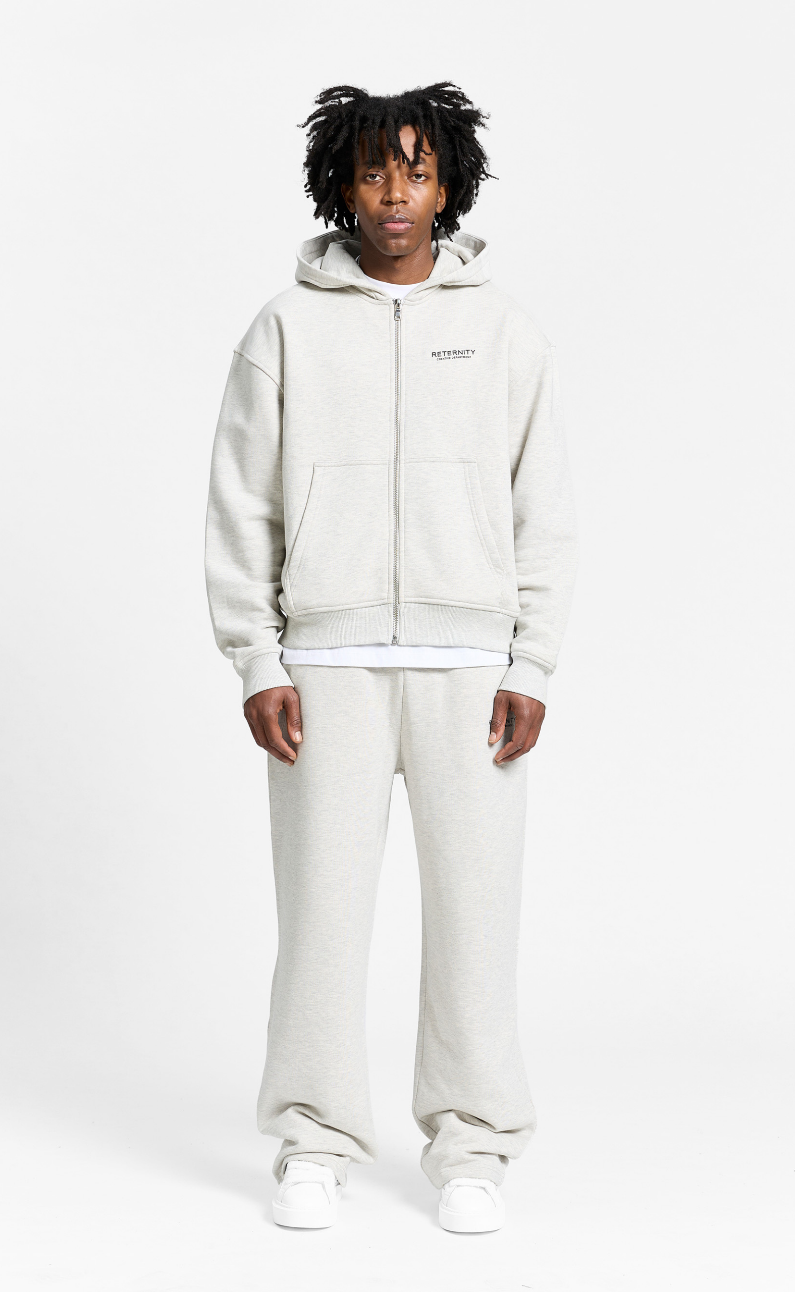 CREATIVE DEPT ZIP MELANGE GREY HOODIE