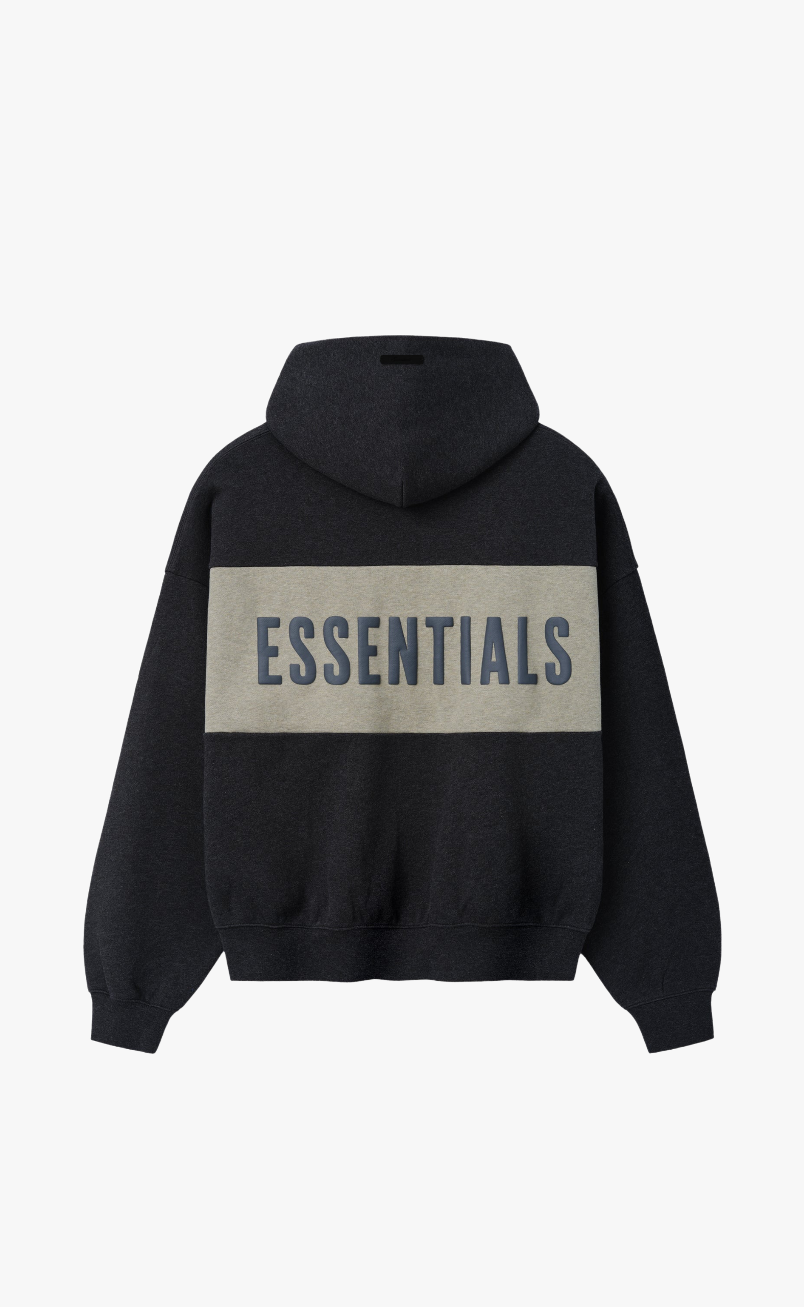 CROPPED RELAXED PANELLED IRON GREY HEATHER HOODIE
