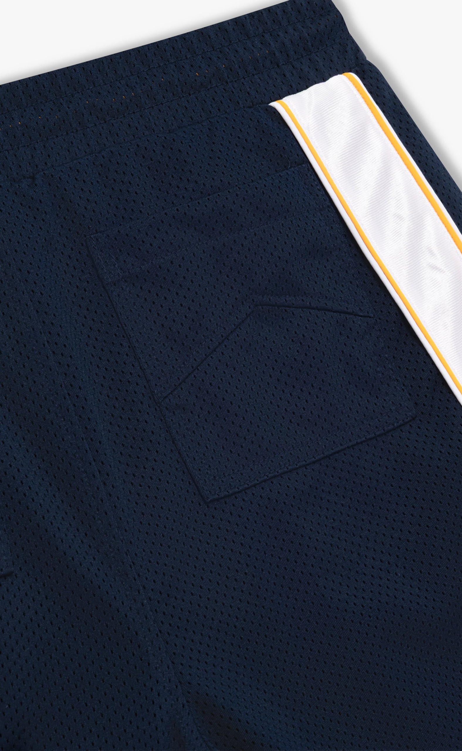 MESH PIPING BAGGY TRACK NAVY SHORTS