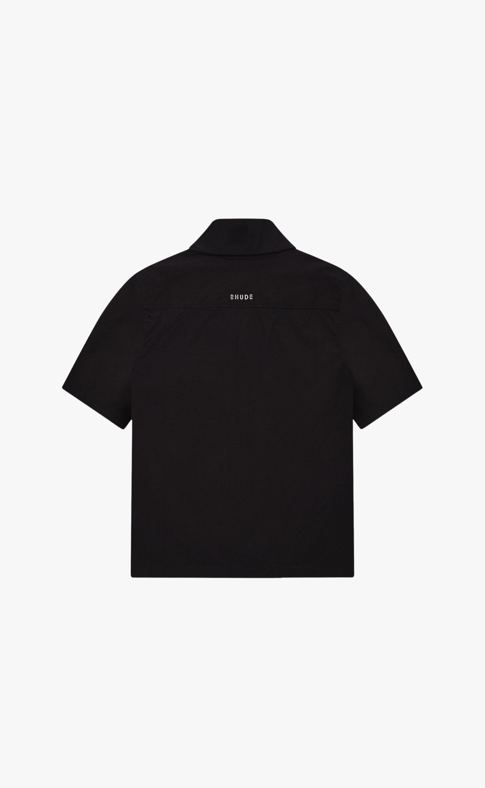 CAMP COLLAR LOGO BLACK SHIRT
