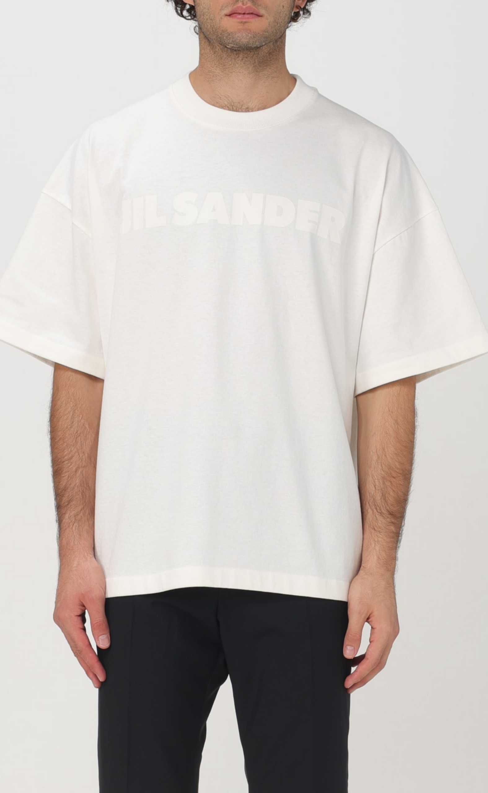 JIL SANDER PRINTED TONAL LOGO PORCELAIN T-SHIRT
