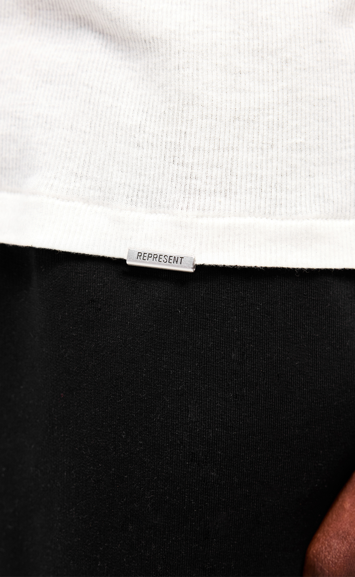 INITIAL WIDE LEG CUFFED JET BLACK SWEATPANTS