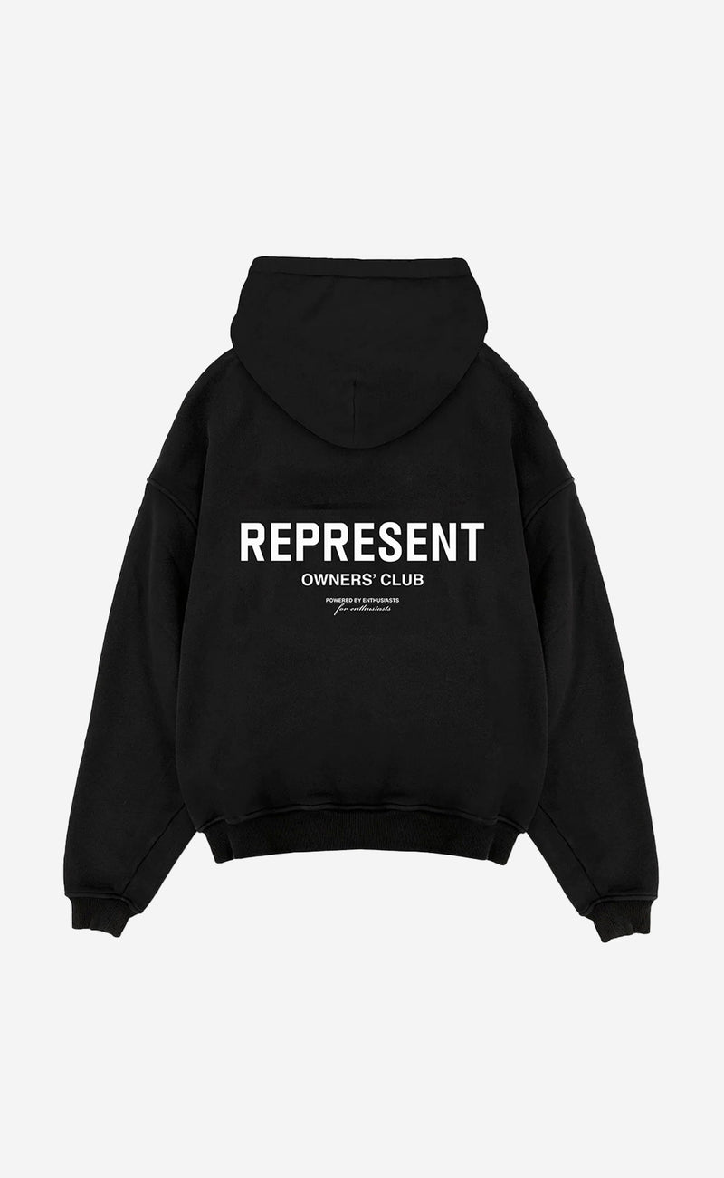 REPRESENT OWNERS CLUB ZIP BLACK HOODIE