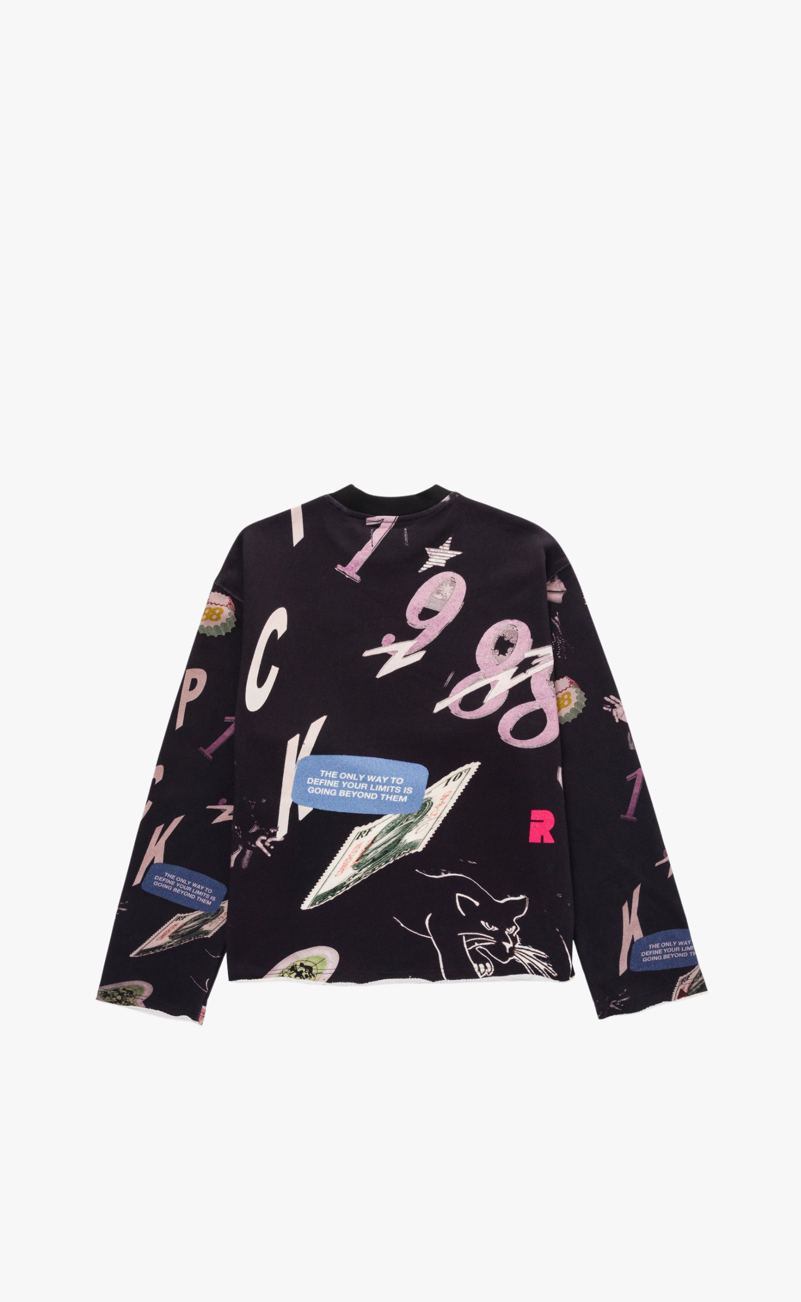 COLLAGE NECK BLACK CREWNECK