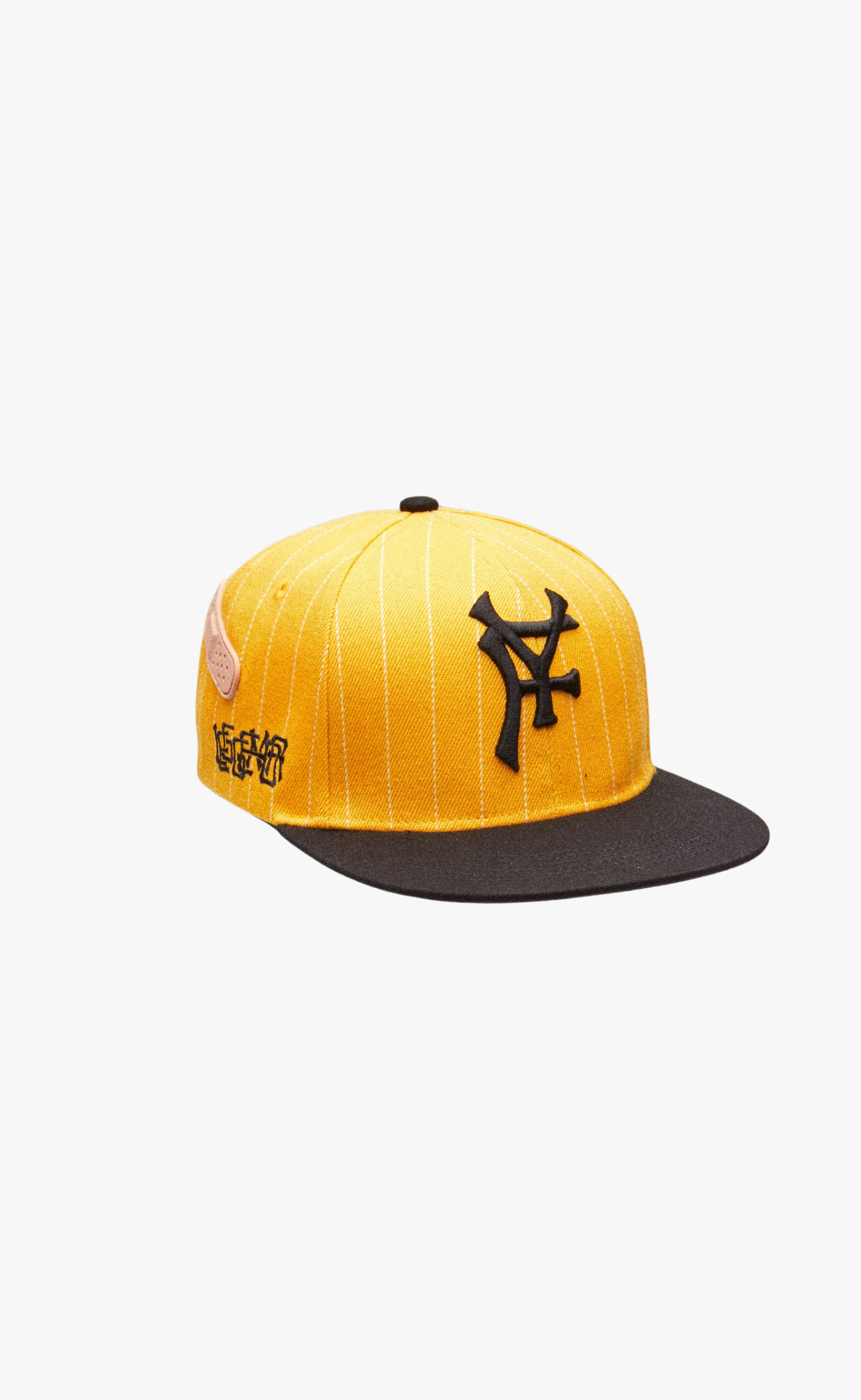 PINSTRIPE BASEBALL YELLOW BLACK HAT