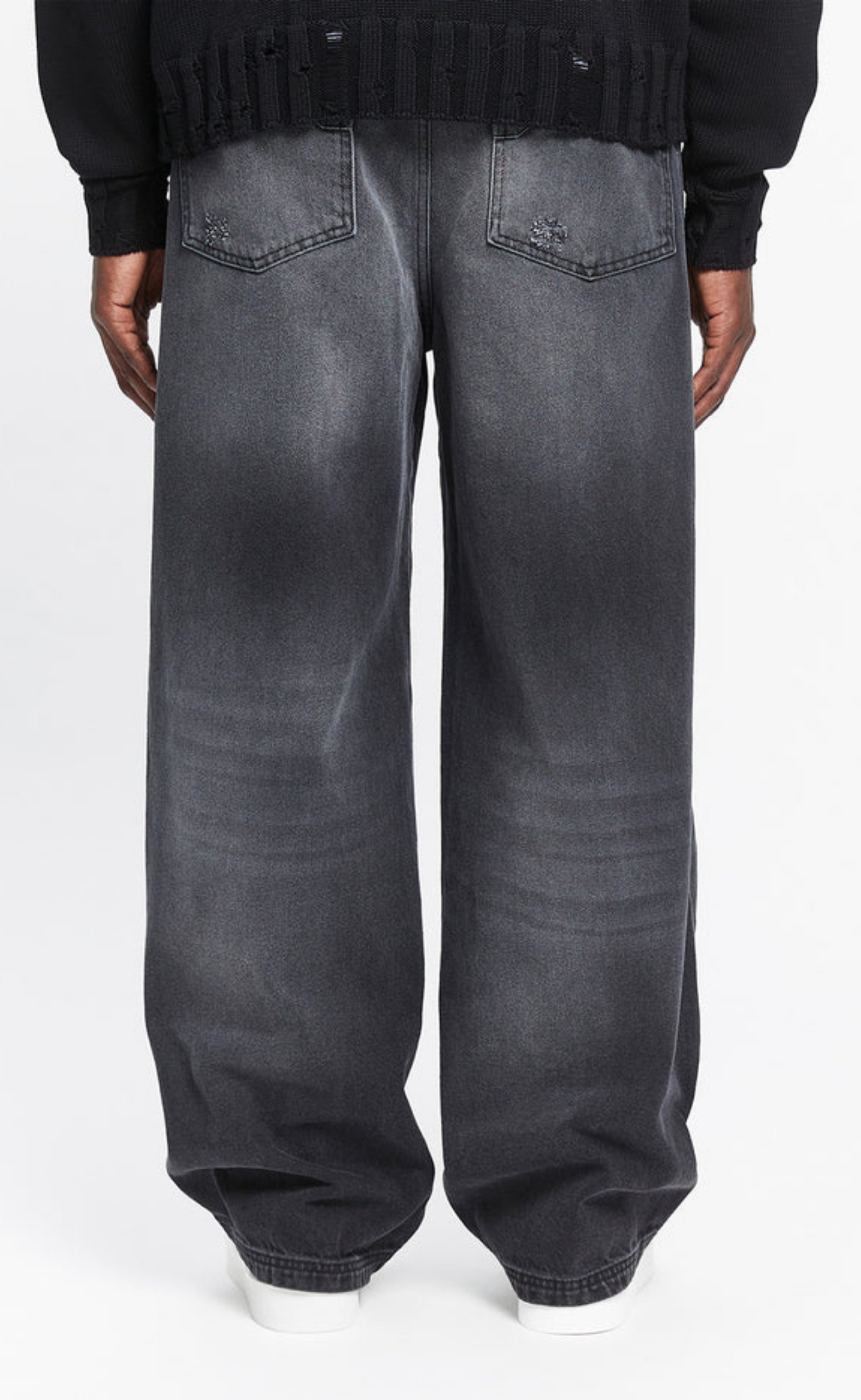 ESSENTIAL BAGGY WASHED BLACK JEANS