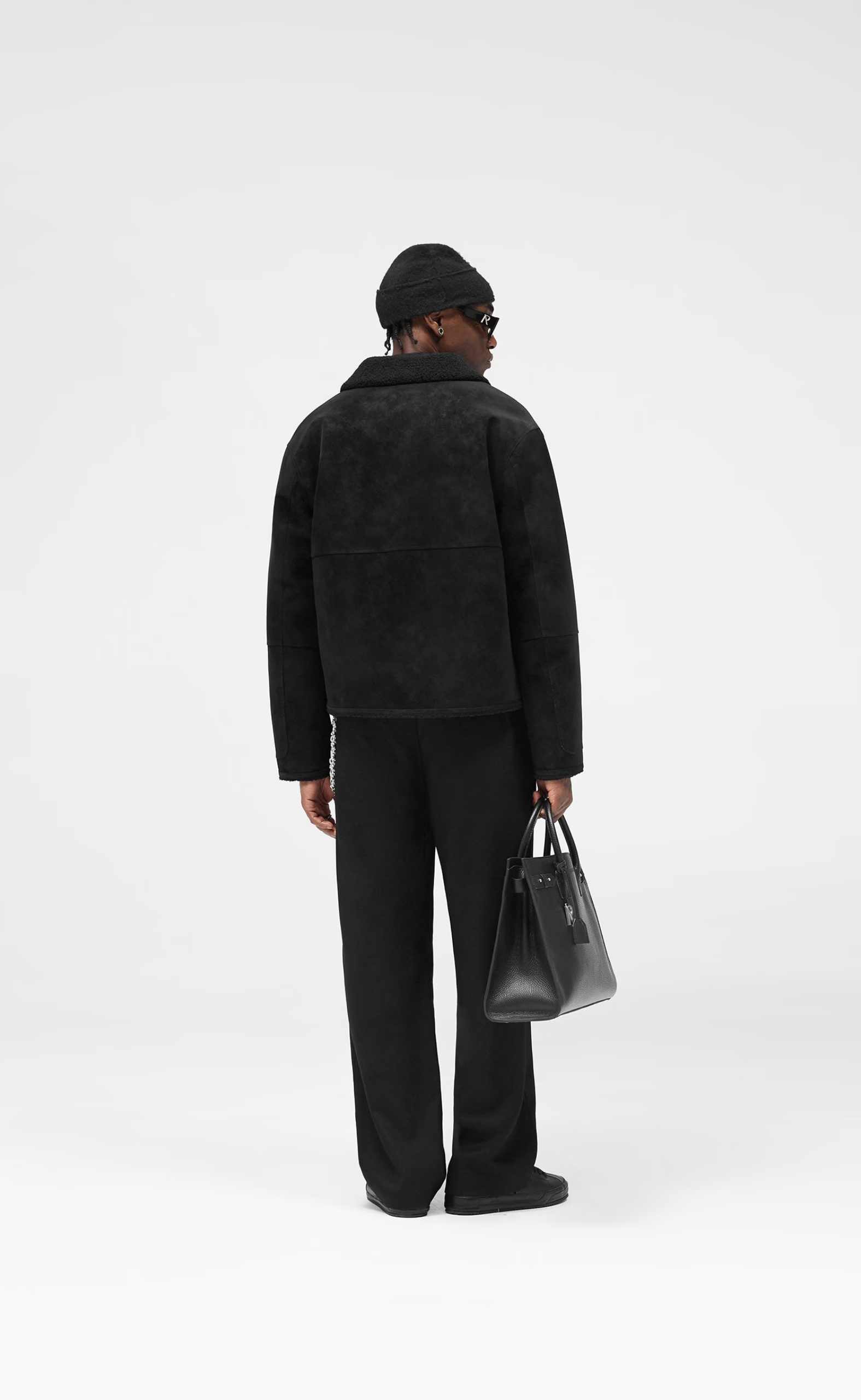 SHEARLING JET BLACK JACKET