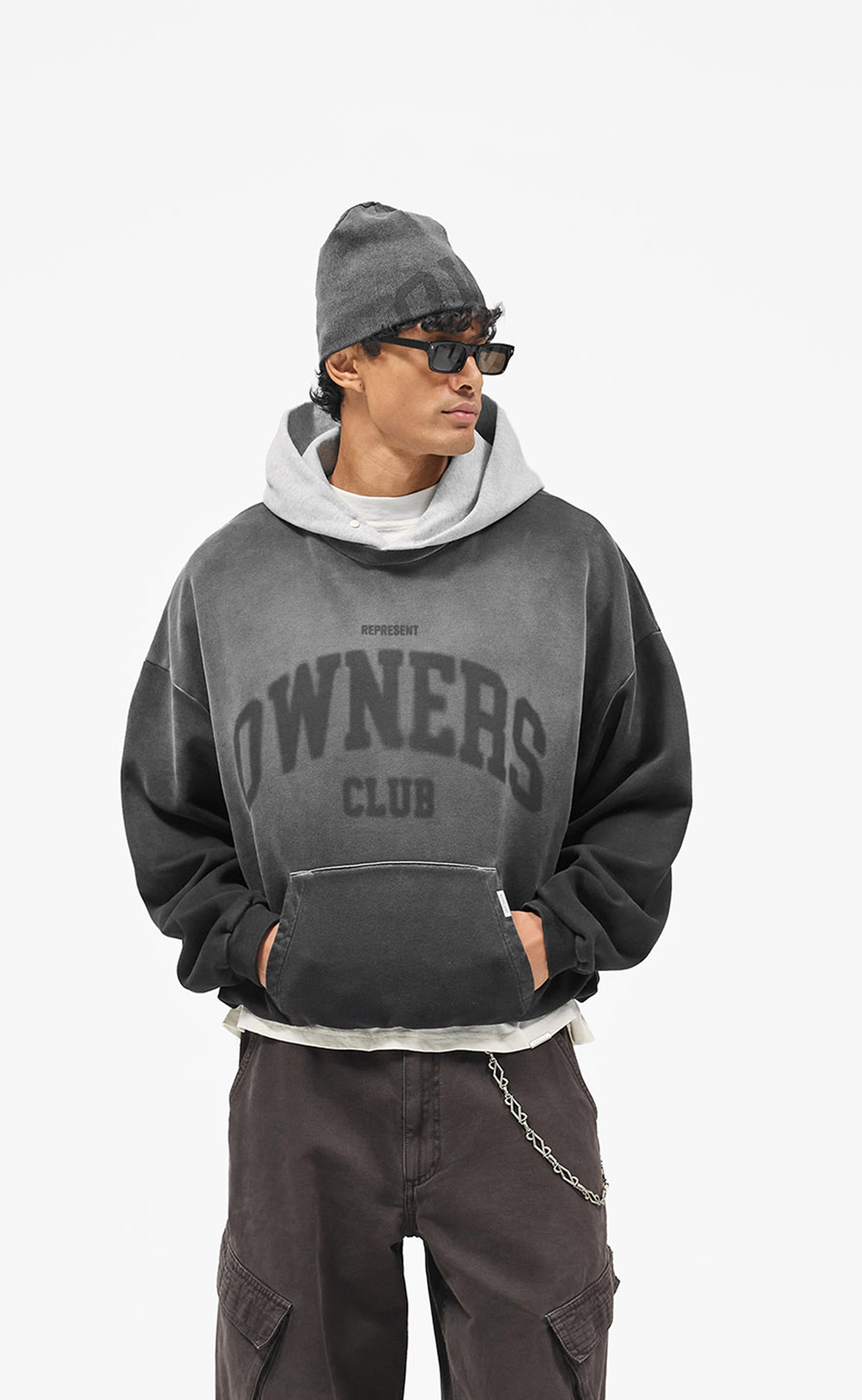 OWNERS CONTRAST VINTAGE BLACK HOODIE