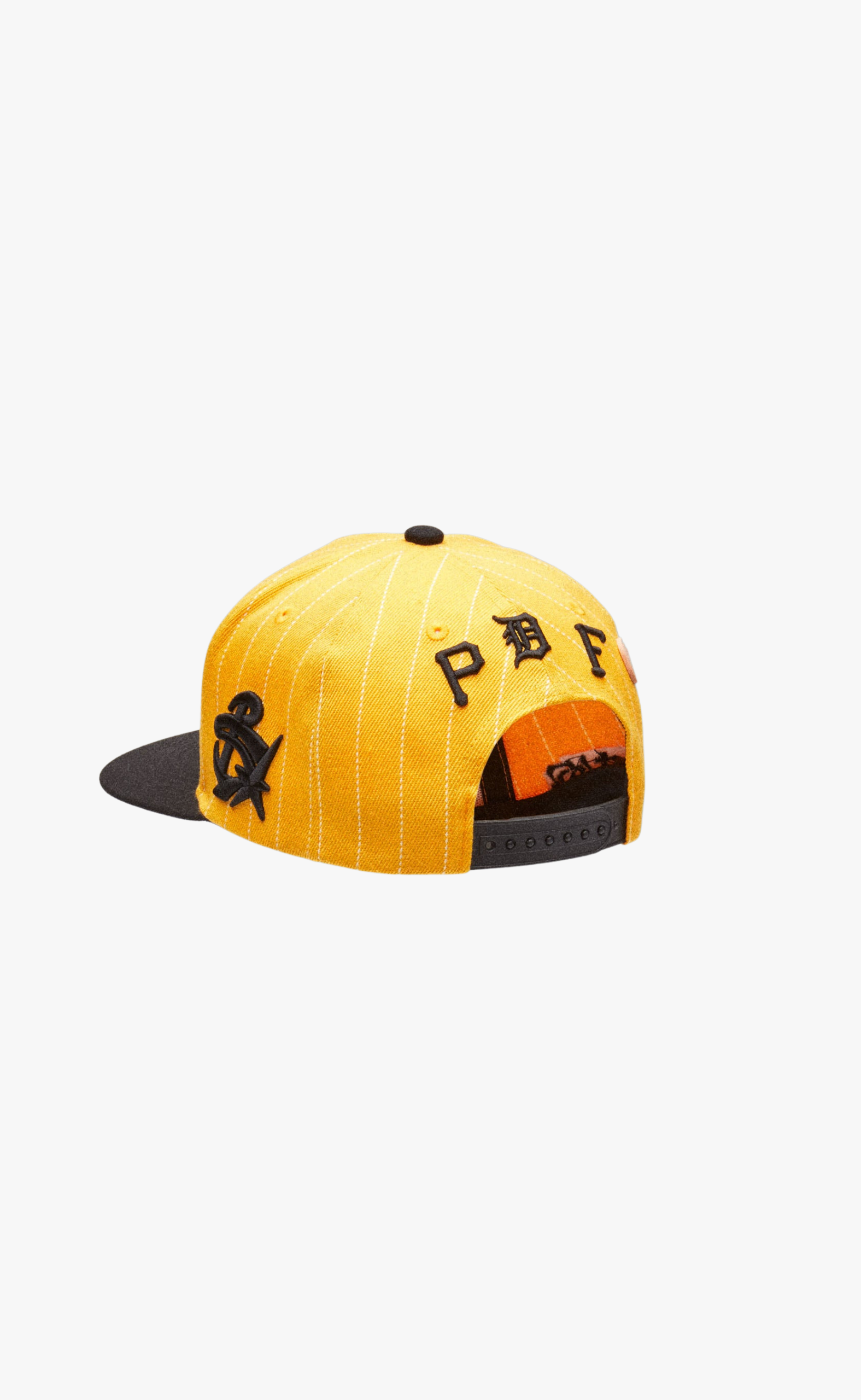 PINSTRIPE BASEBALL YELLOW BLACK HAT