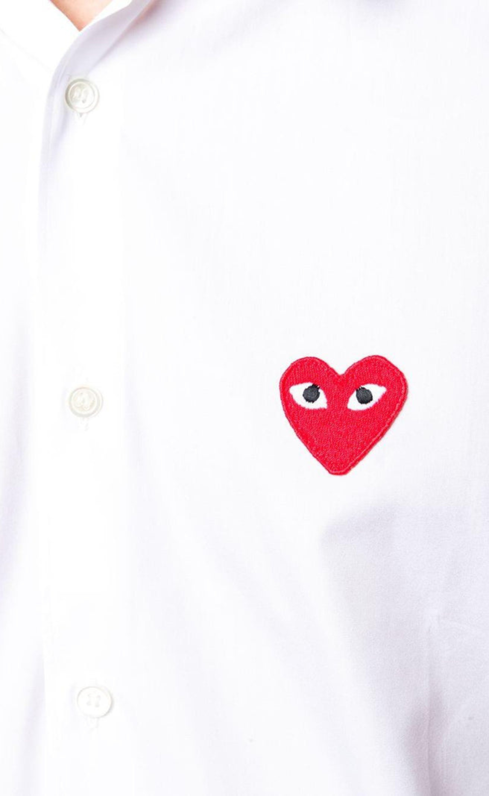 WHITE MEN SHIRT WITH RED HEART