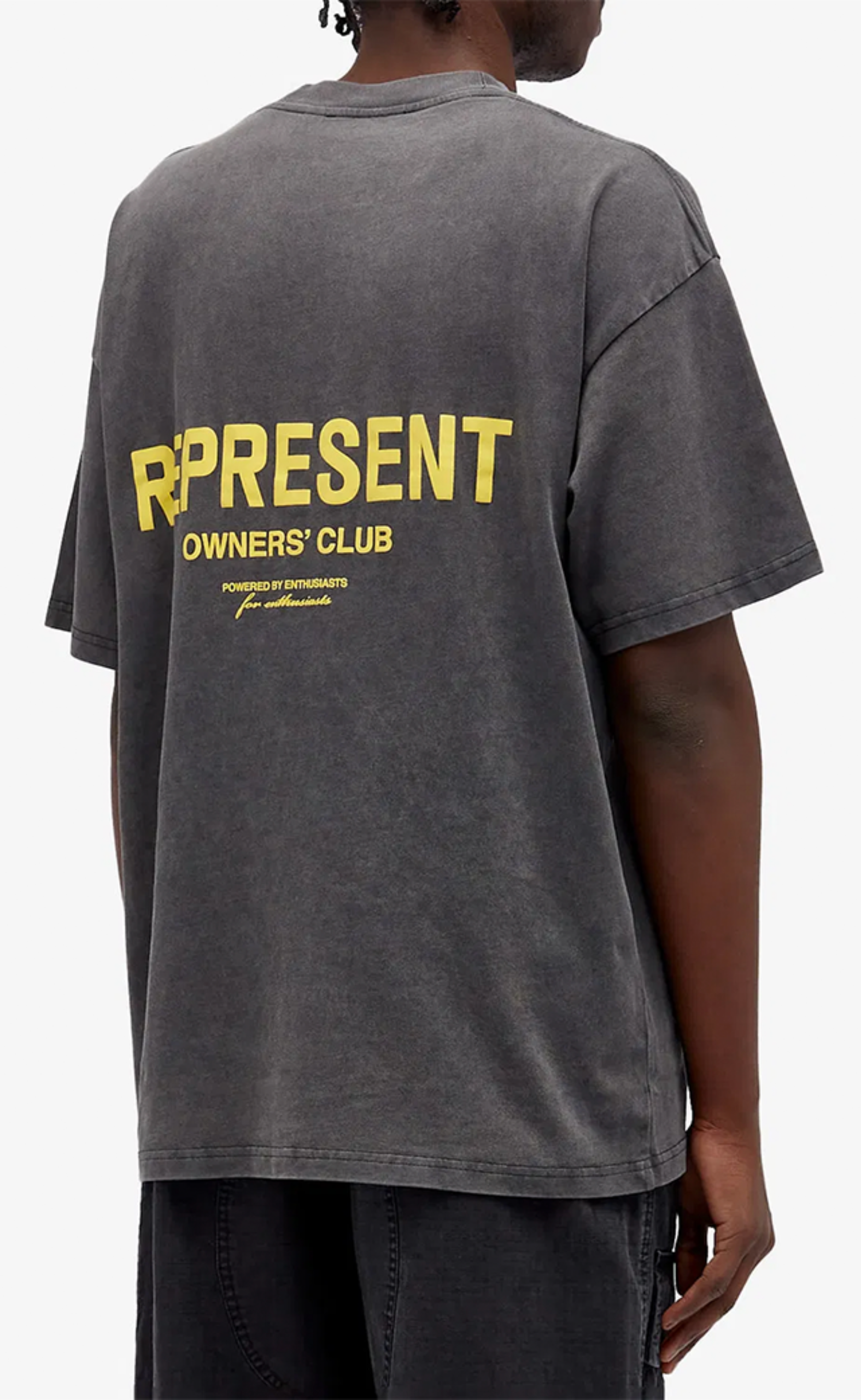 REPRESENT OWNERS CLUB VINTAGE GREY YELLOW T-SHIRT