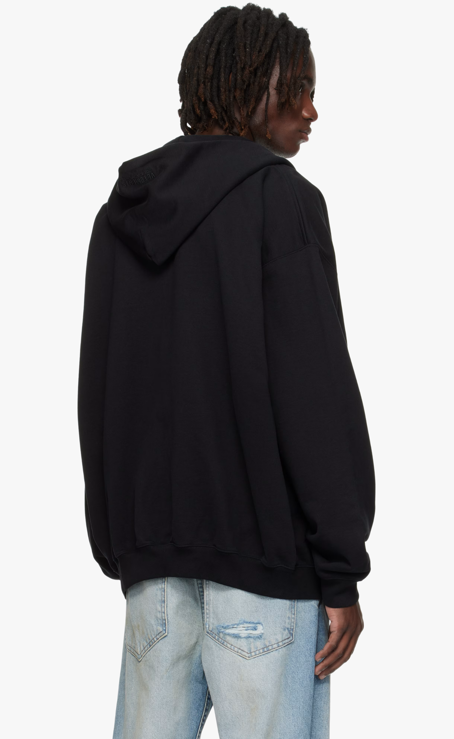 LOGO OVERSIZED BLACK HOODIE