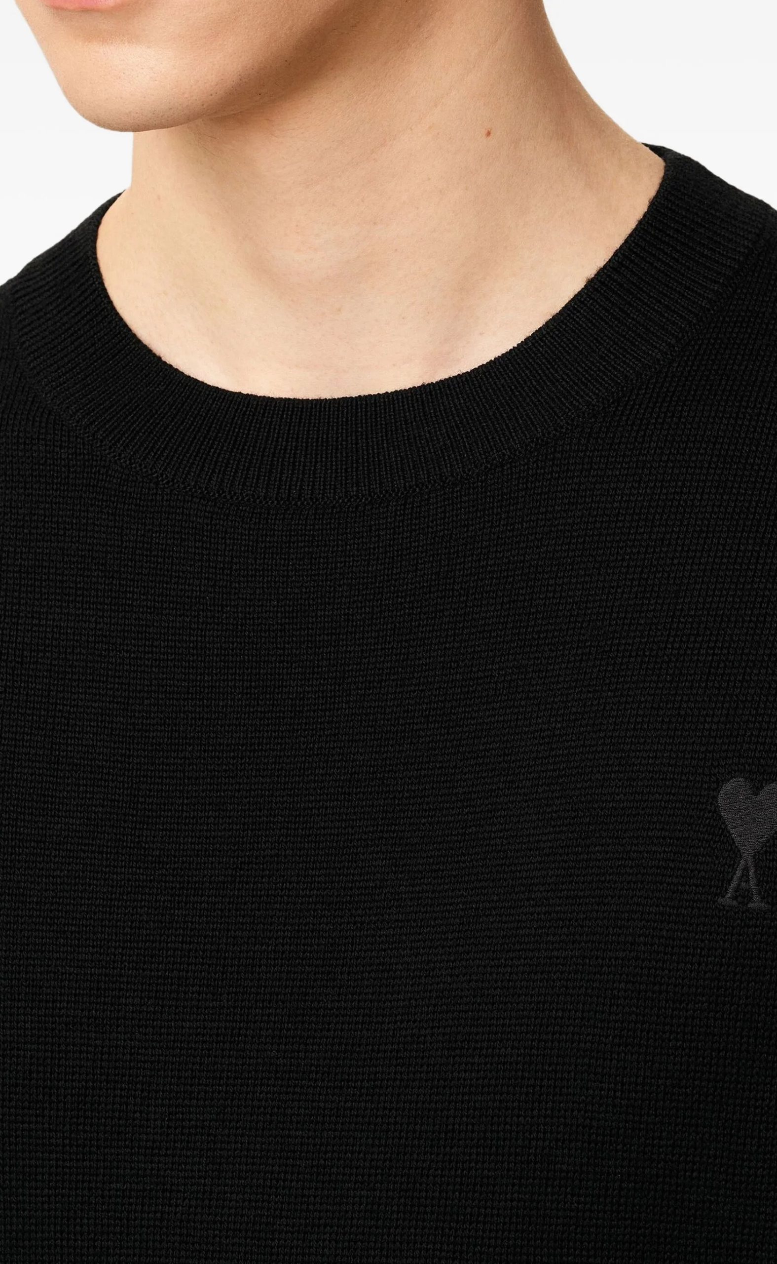 CONTRASTED AMI DE COEUR BLACK SWEATER