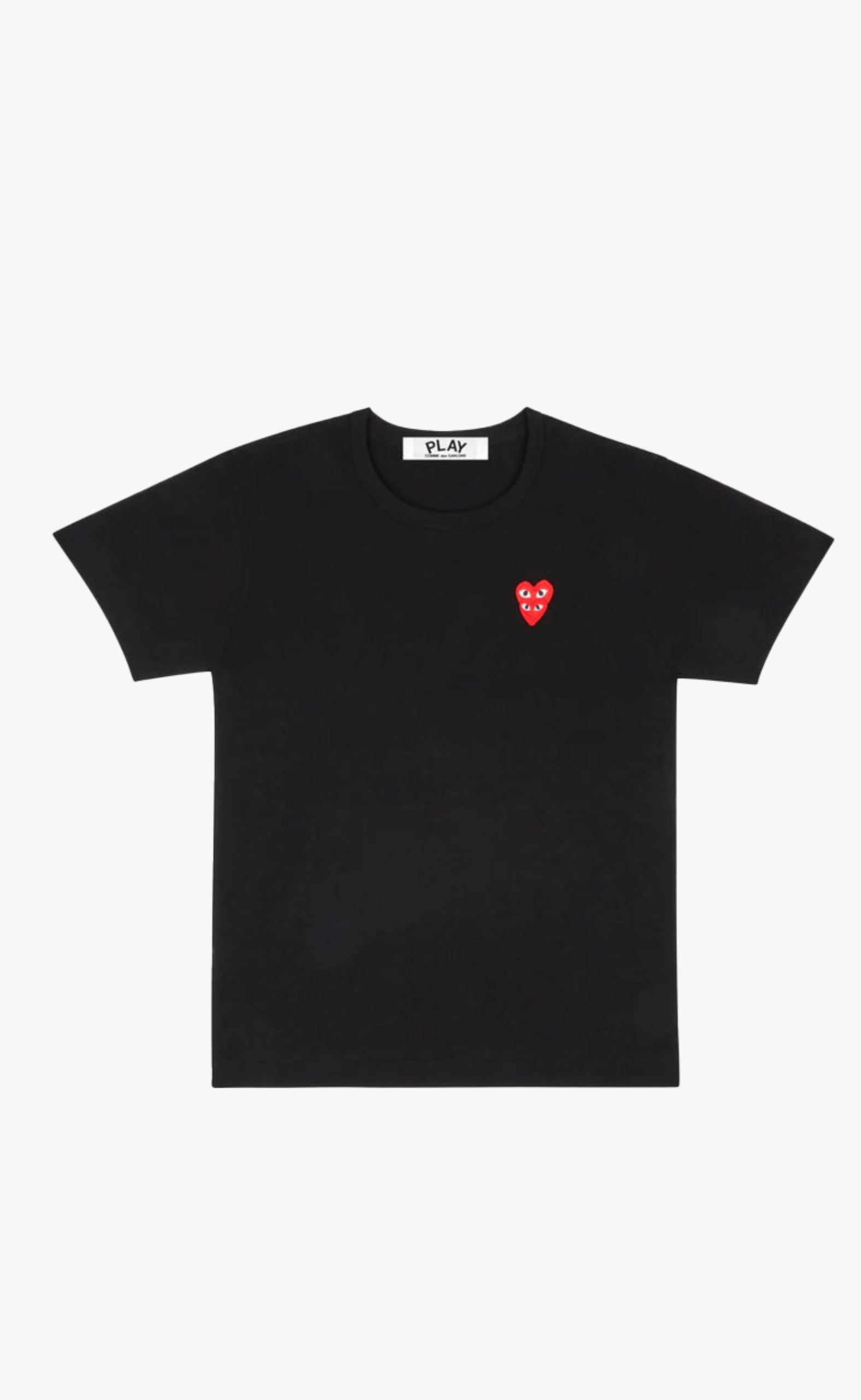 BLACK PLAY COMME DES GARÇONS T-SHIRT WITH DOUBLE RED HEART