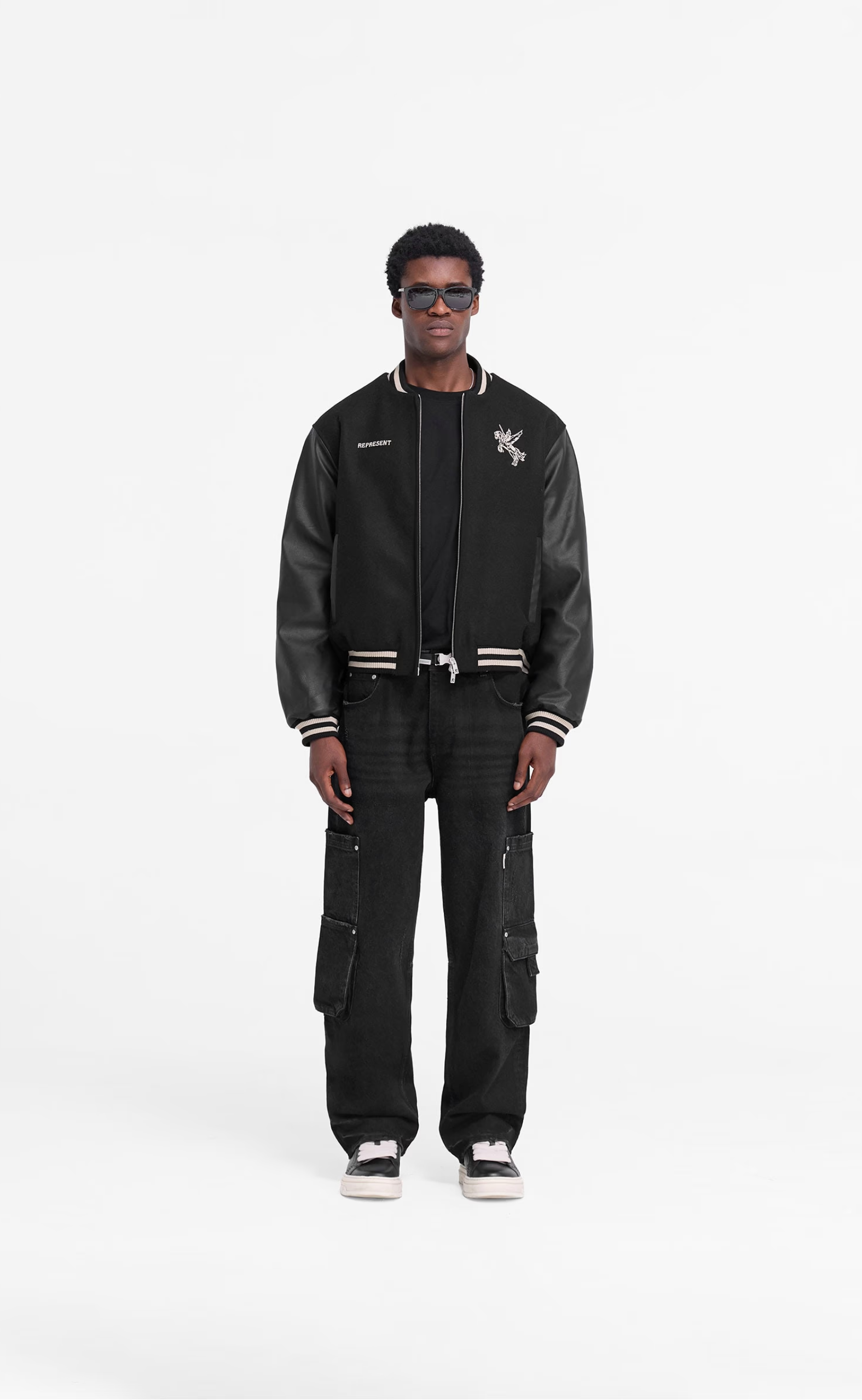 MASCOT WOOL VARSITY JET BLACK JACKET