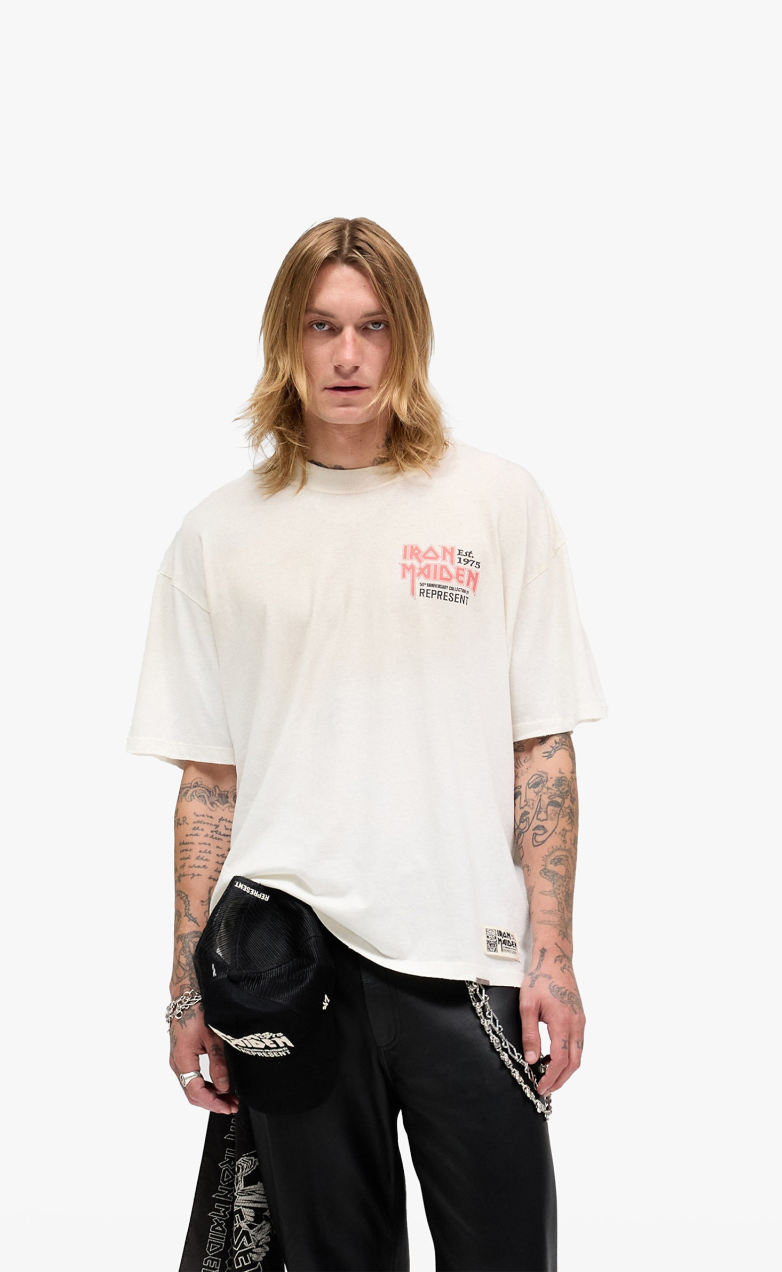 IRON MAIDEN X ANNIVERSARY WASHED ECRU T-SHIRT