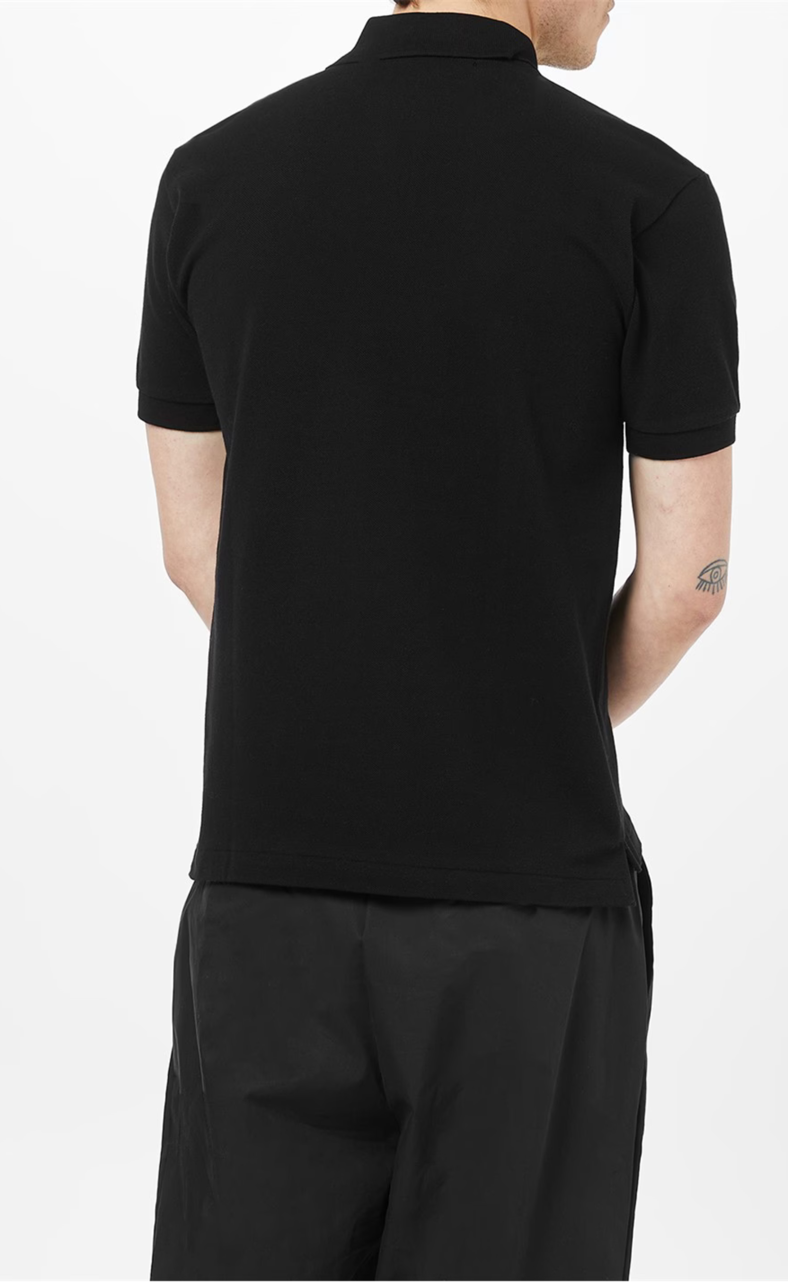 POLO NECK SHORT SLEEVE BLACK T-SHIRT