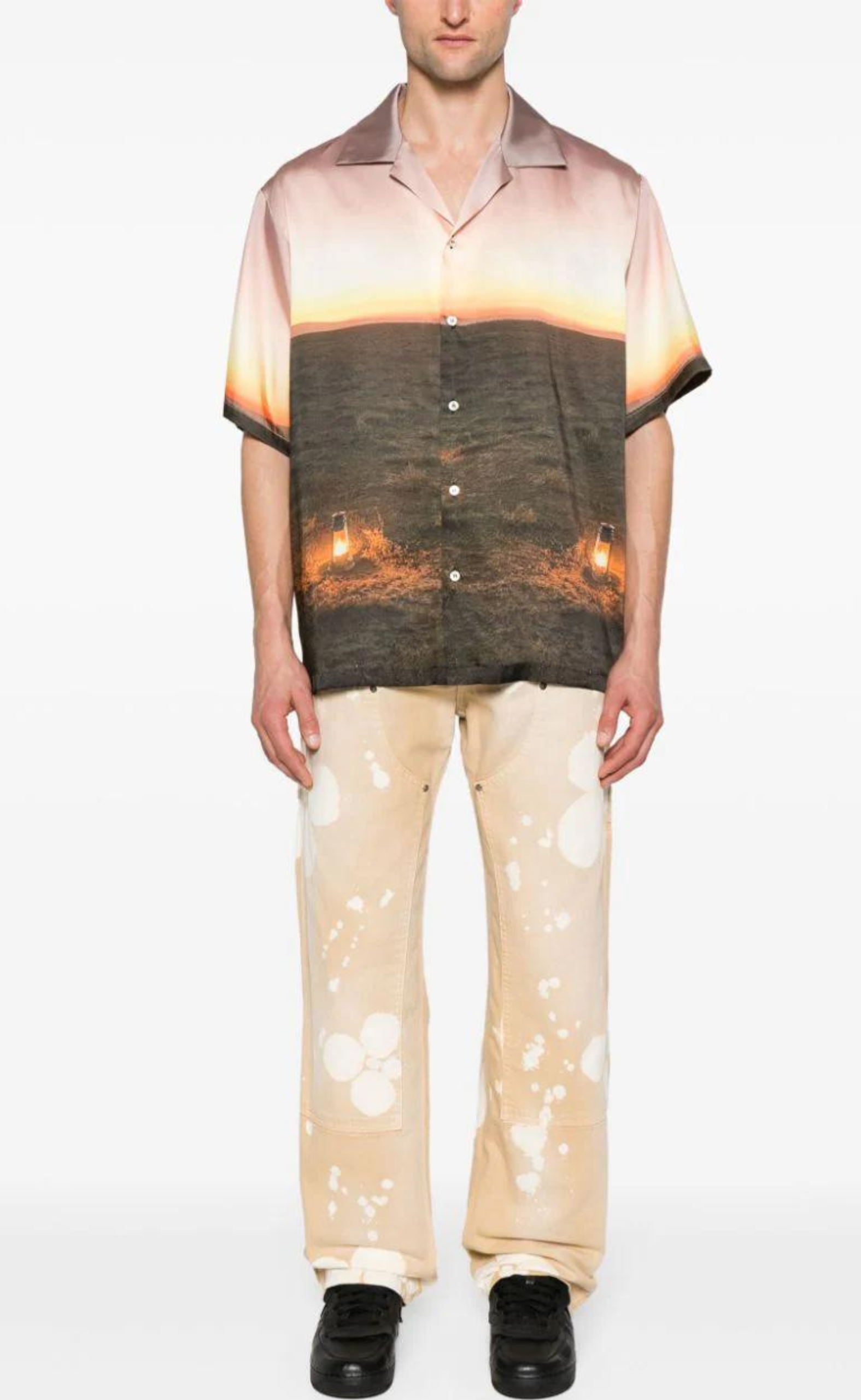 GRAPHIC PRINT SATIN MULTICOLOR SHIRT