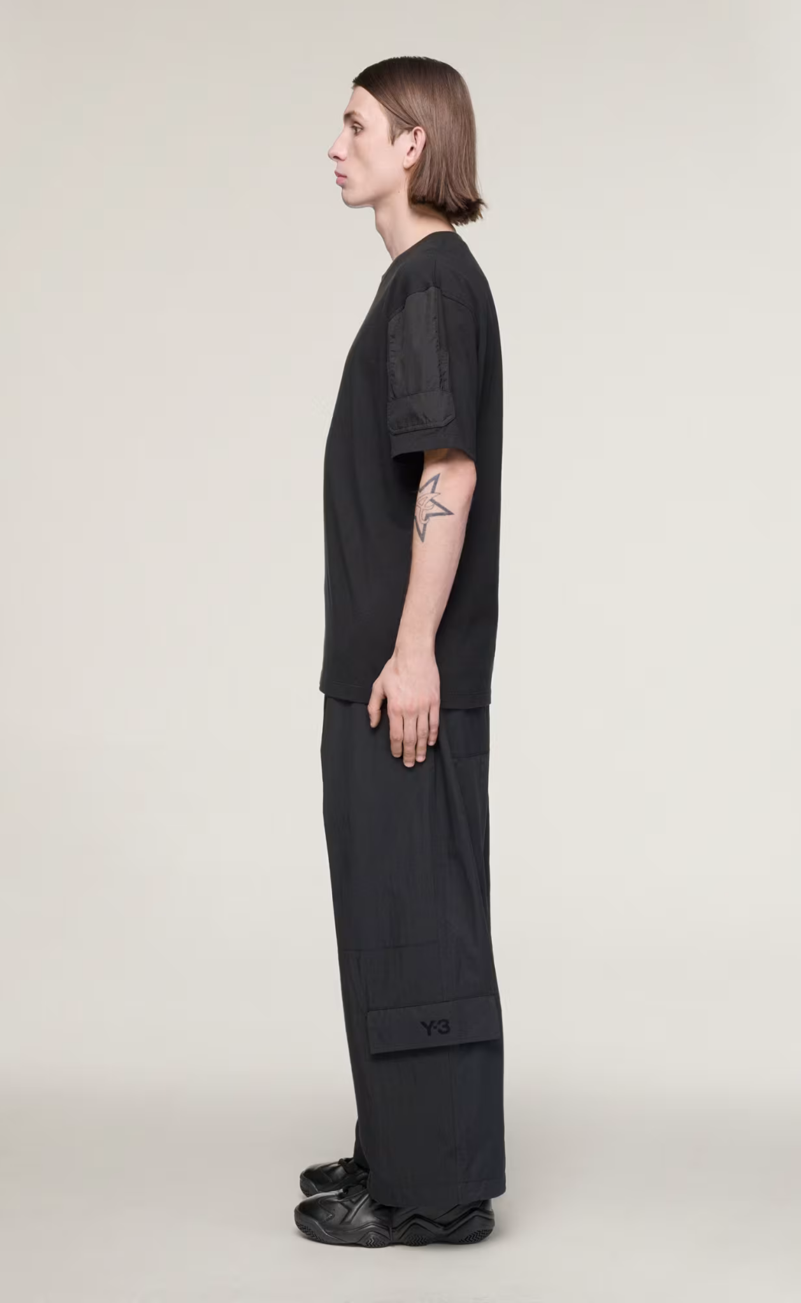 Y-3 UTILITY SHORT SLEEVE BLACK T-SHIRT