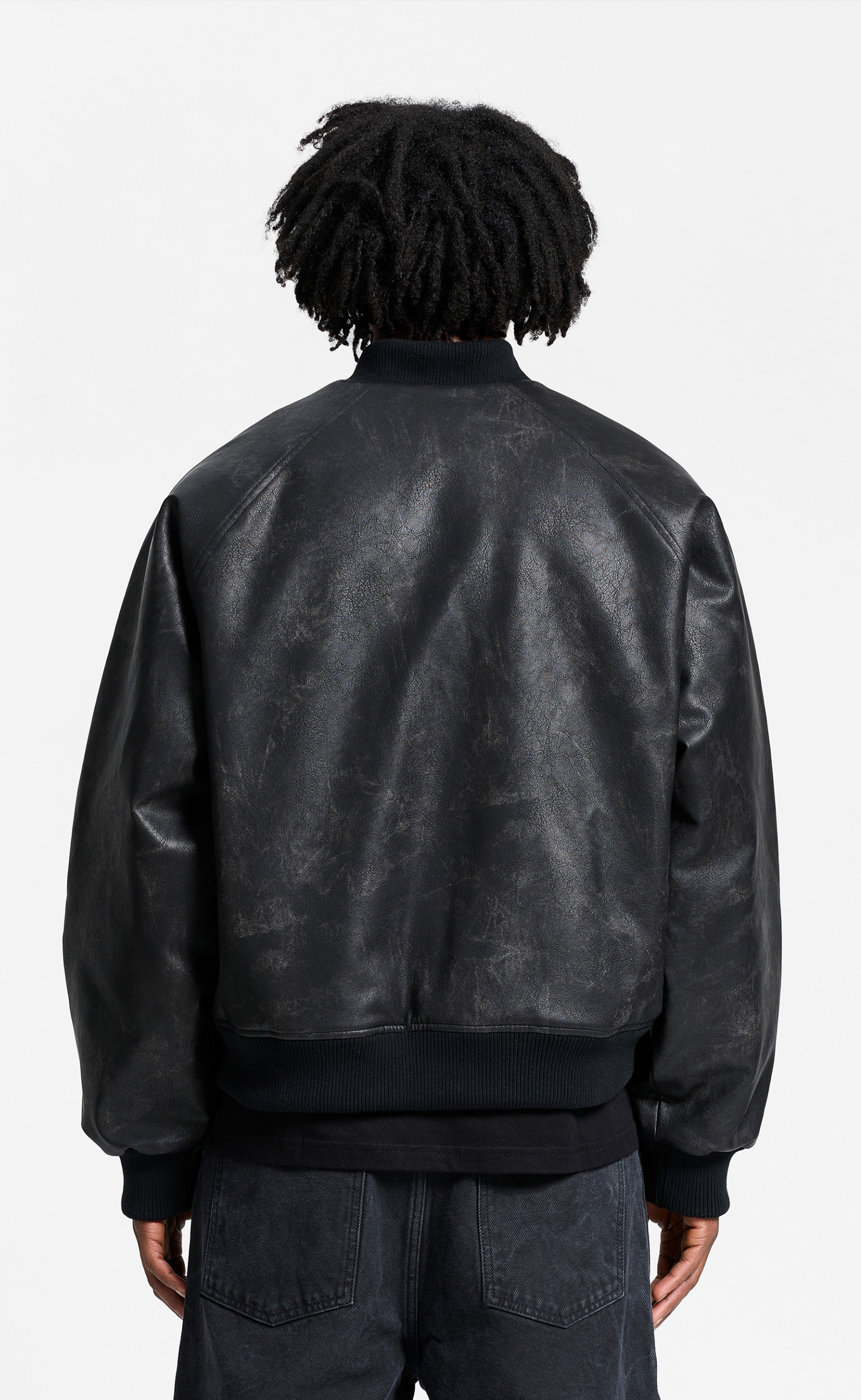 BOMBER WASHED BLACK JACKET