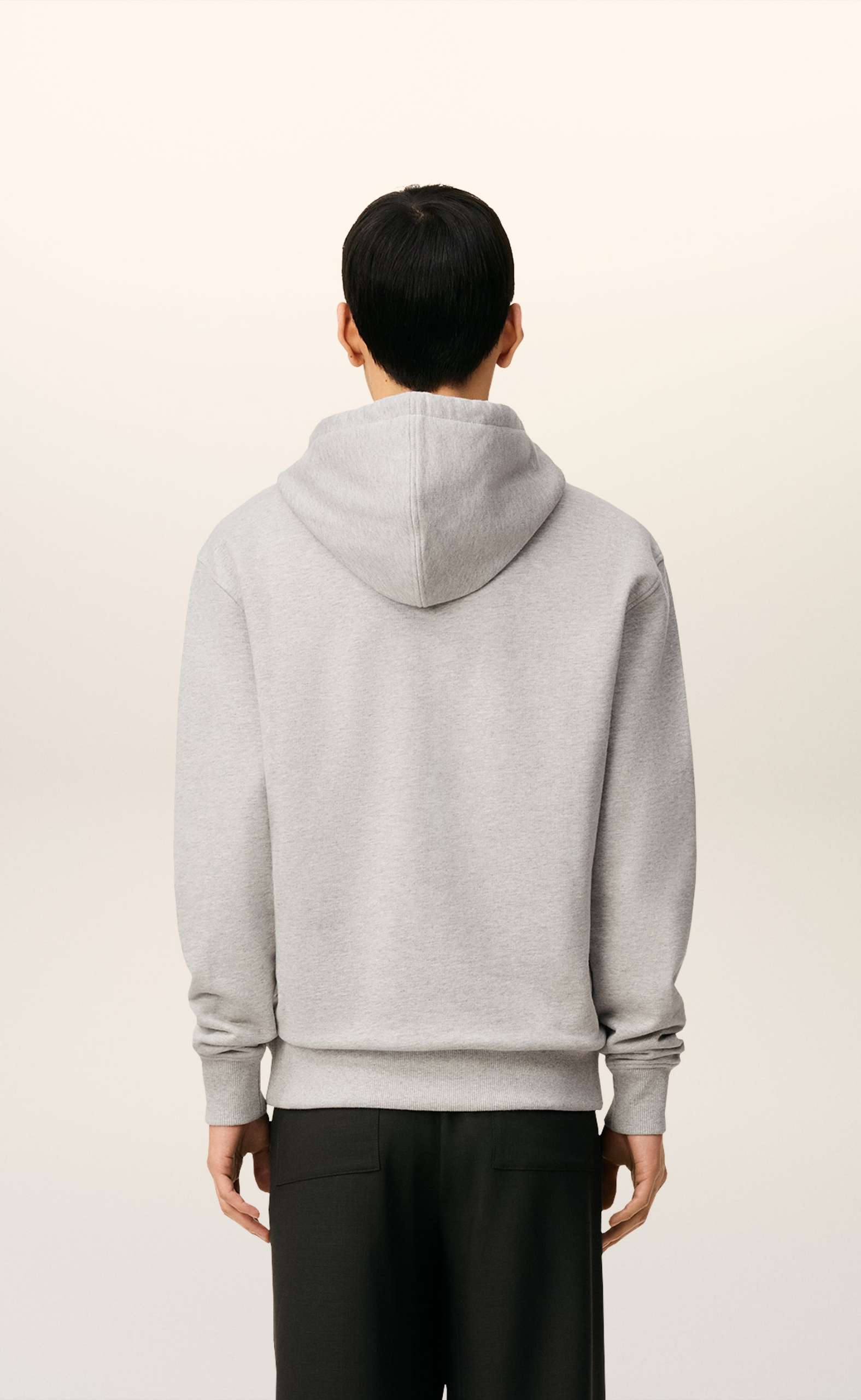 CONTRASTED AMI DE COEUR GREY HOODIE