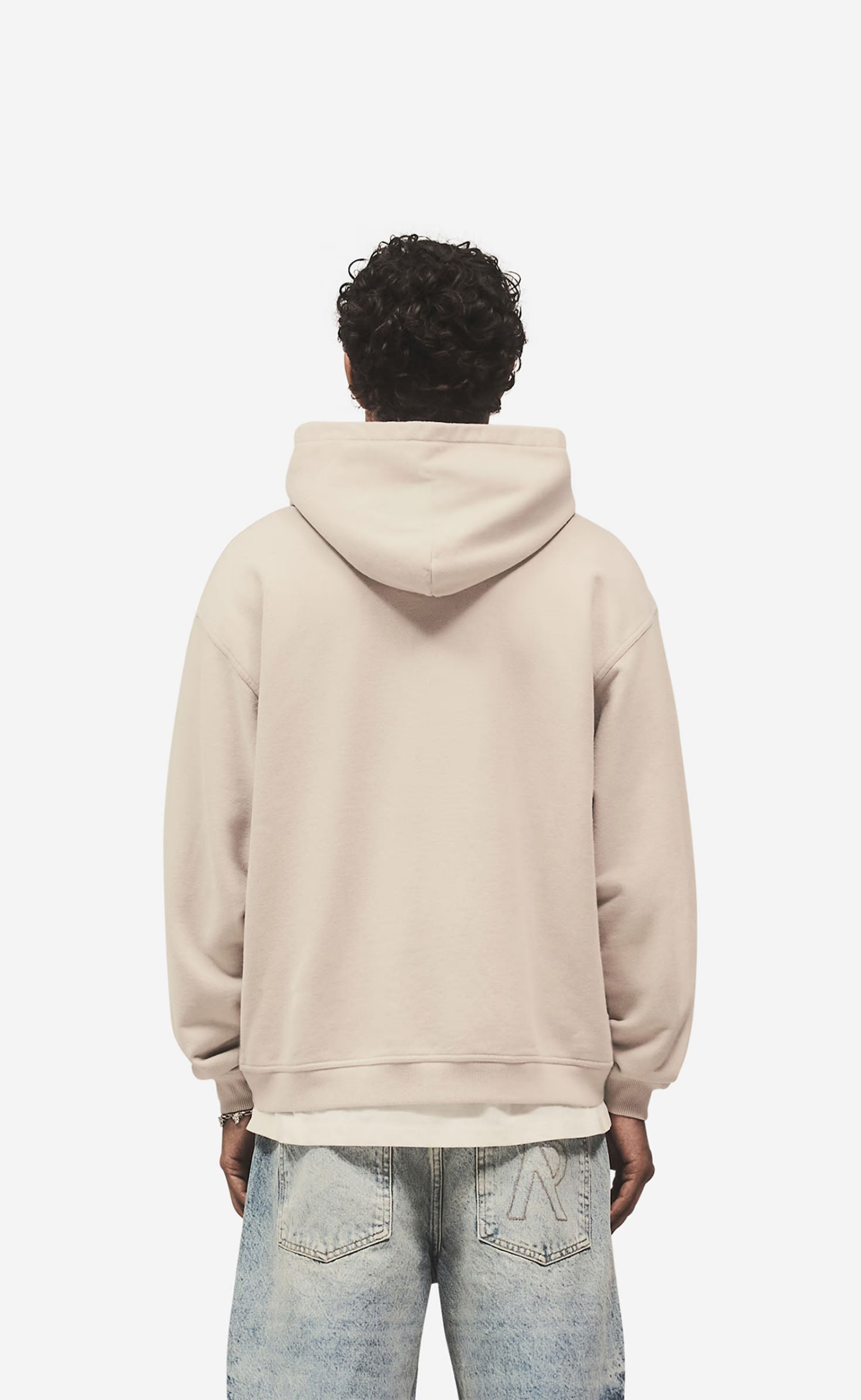 SCRIPT LOGO ZIP CONCRETE HOODIE