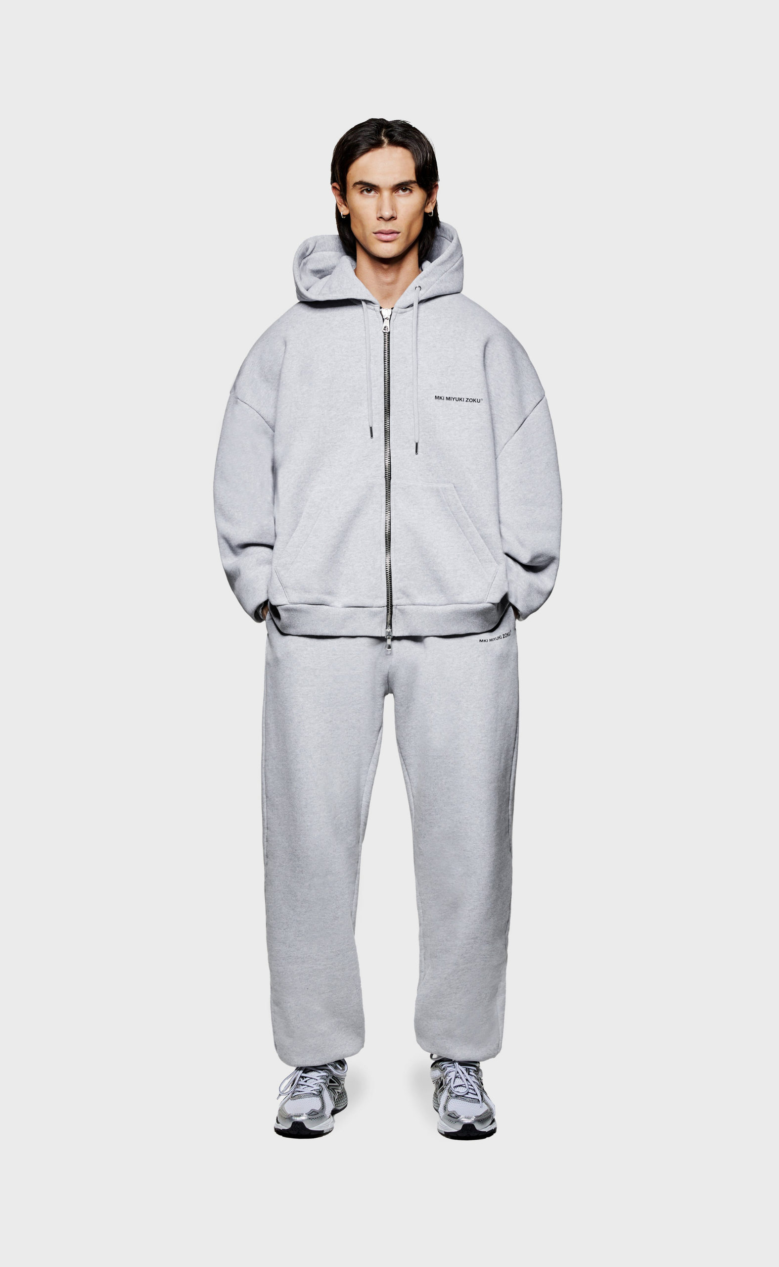 UNIFORM ZIP GREY HOODIE