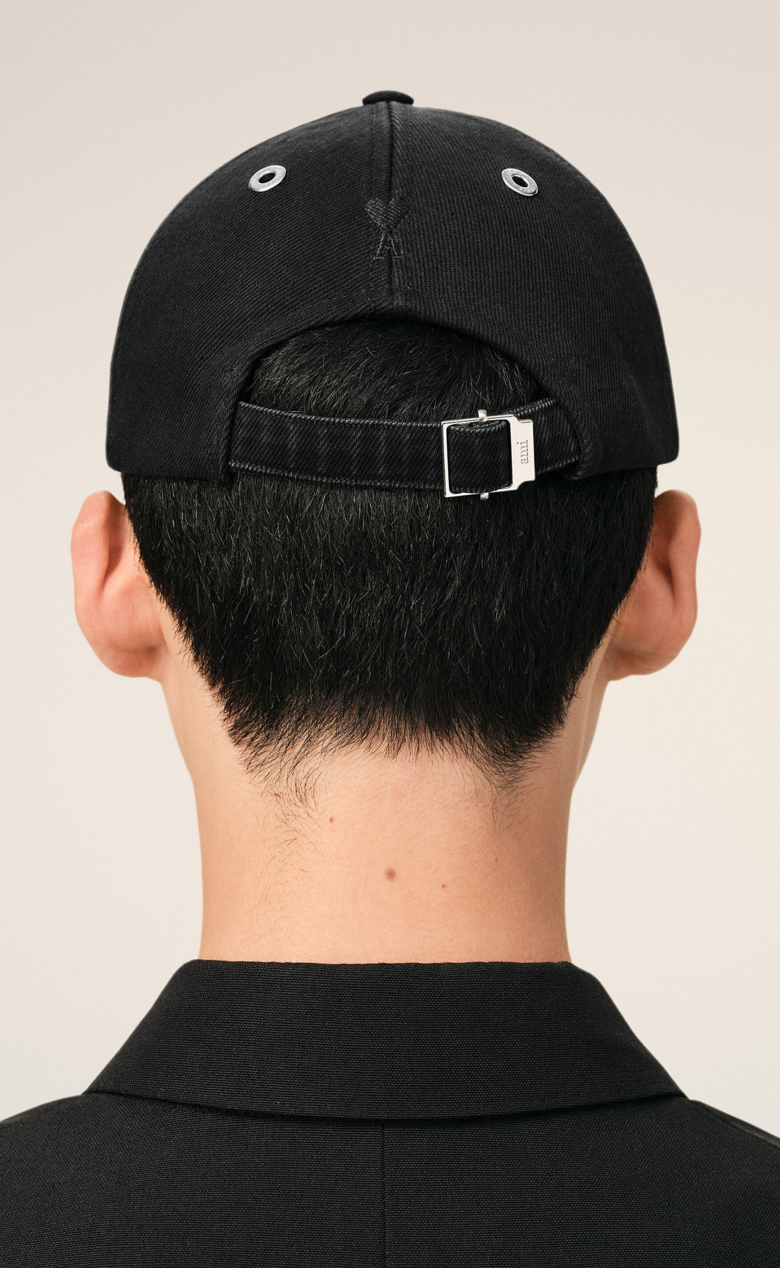 AMI PARIS FELT PATCH BLACK HAT