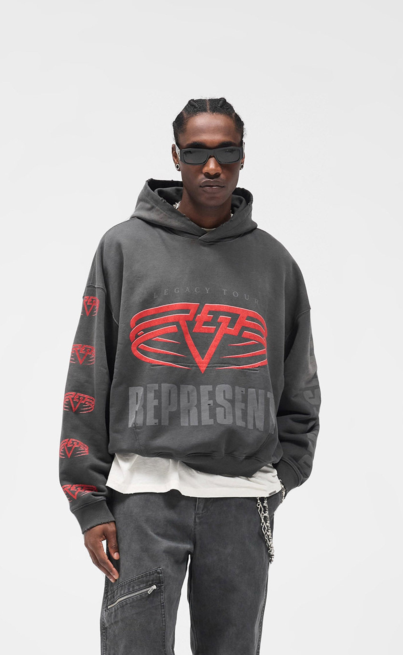 REPRESENT LIVING LEGACY TOUR SUN FADE GREY HOODIE