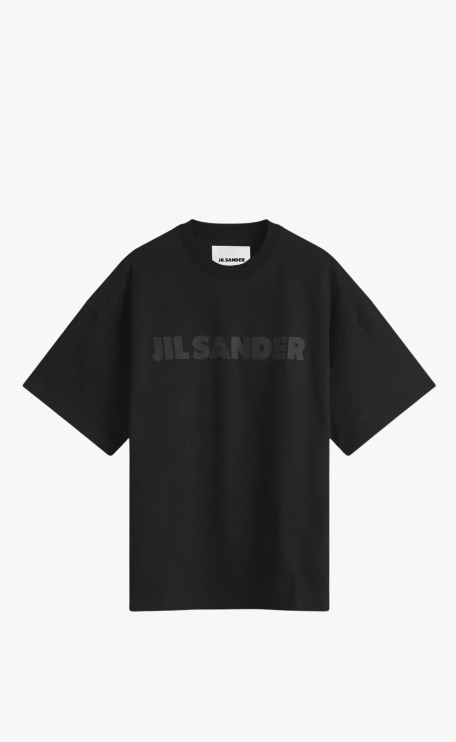 JIL SANDER PRINTED LOGO BLACK T-SHIRT