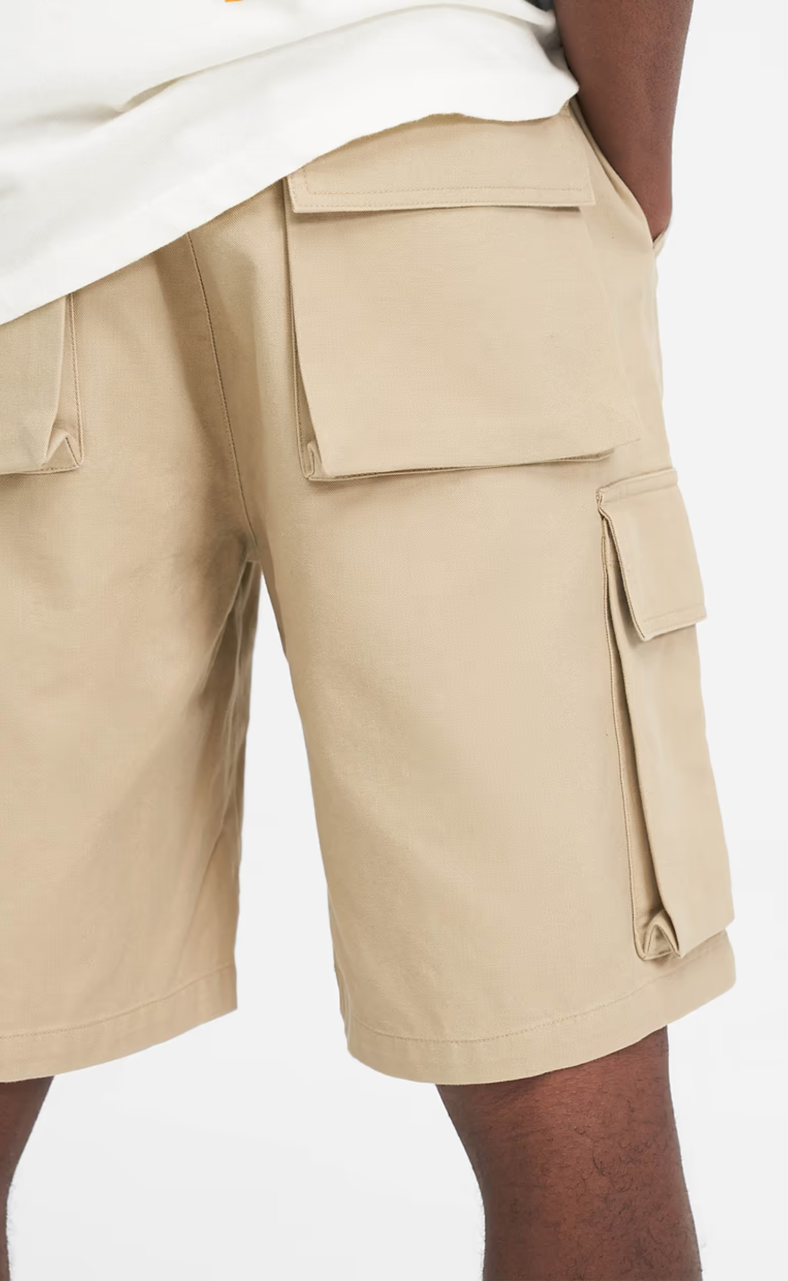 BAGGY COTTON CARGO SANDSTONE SHORTS