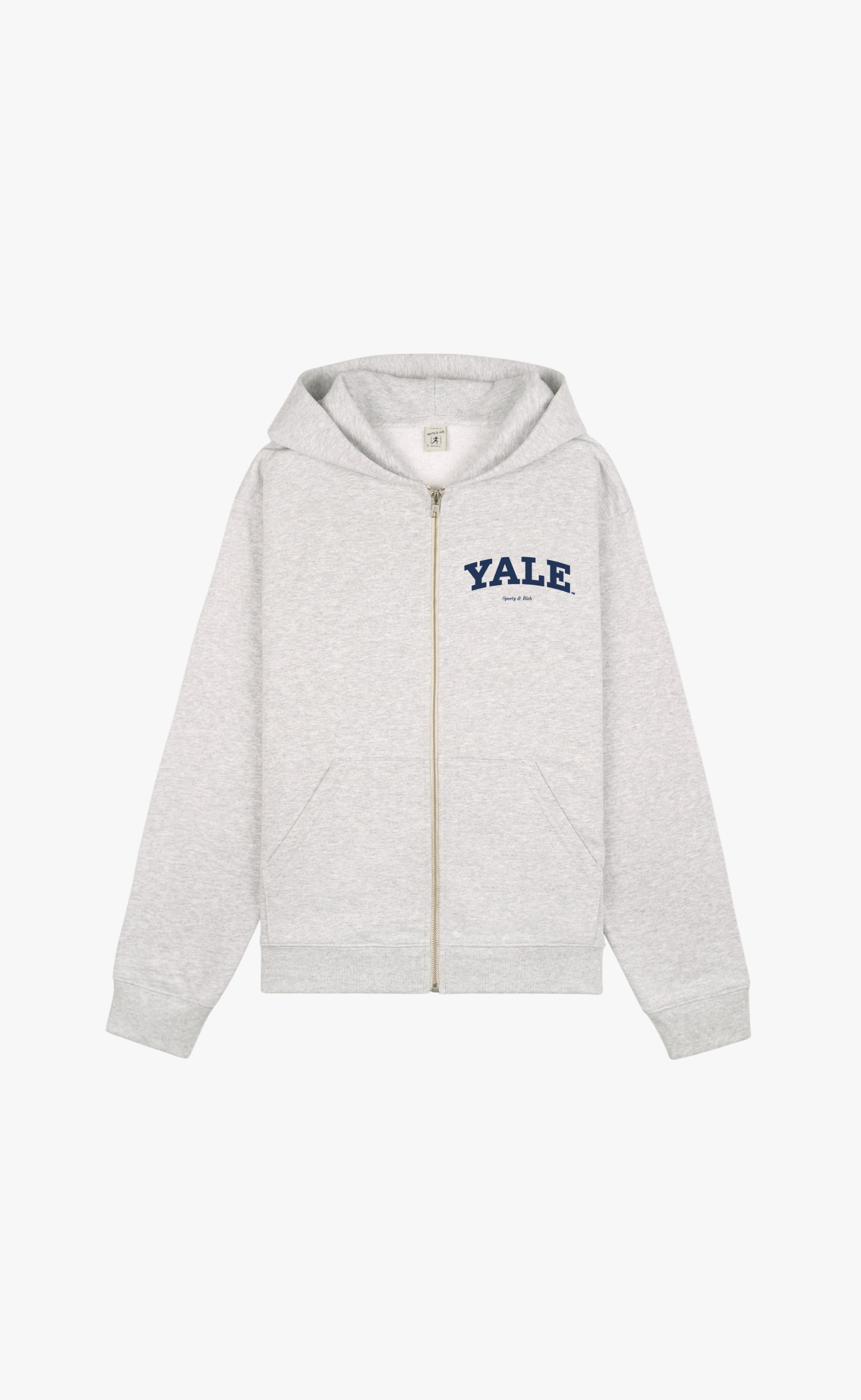 YALE CLASSIC HEATHER GRAY ZIP HOODIE