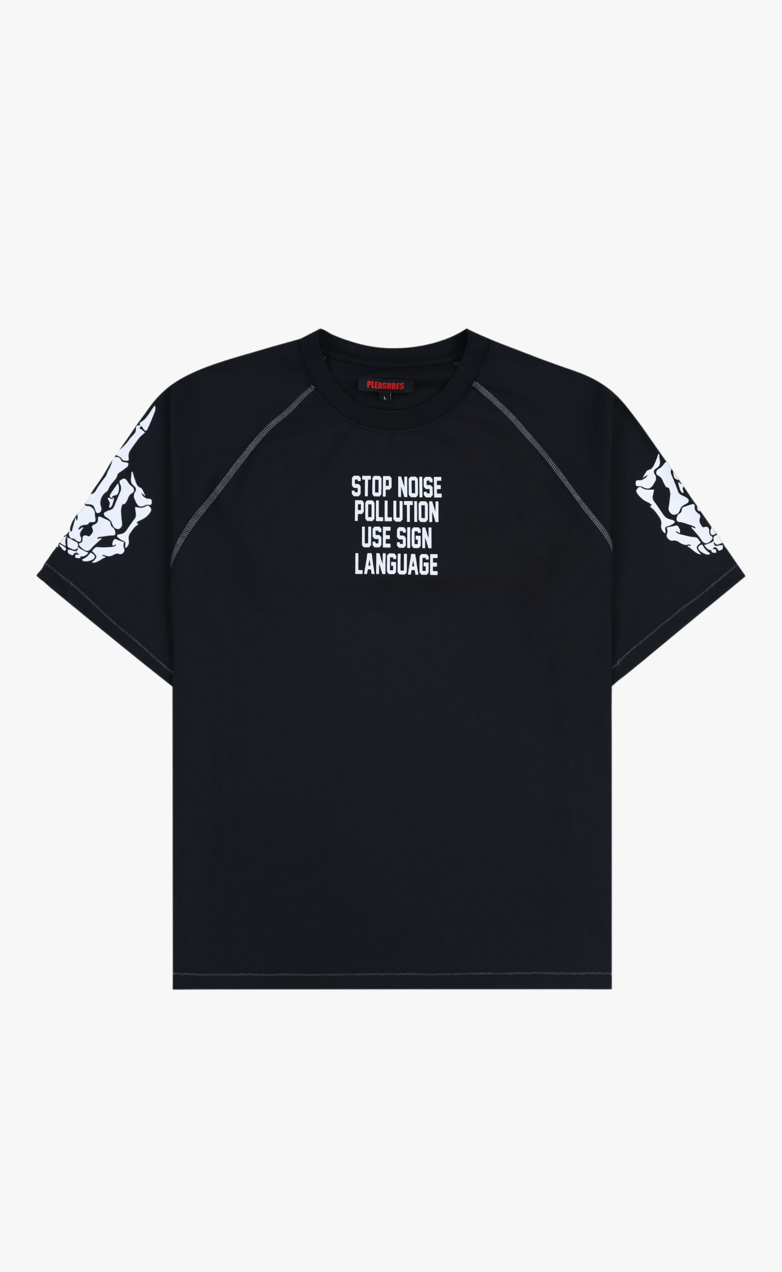 POLLUTION BOXY RAGLAN BLACK T-SHIRT