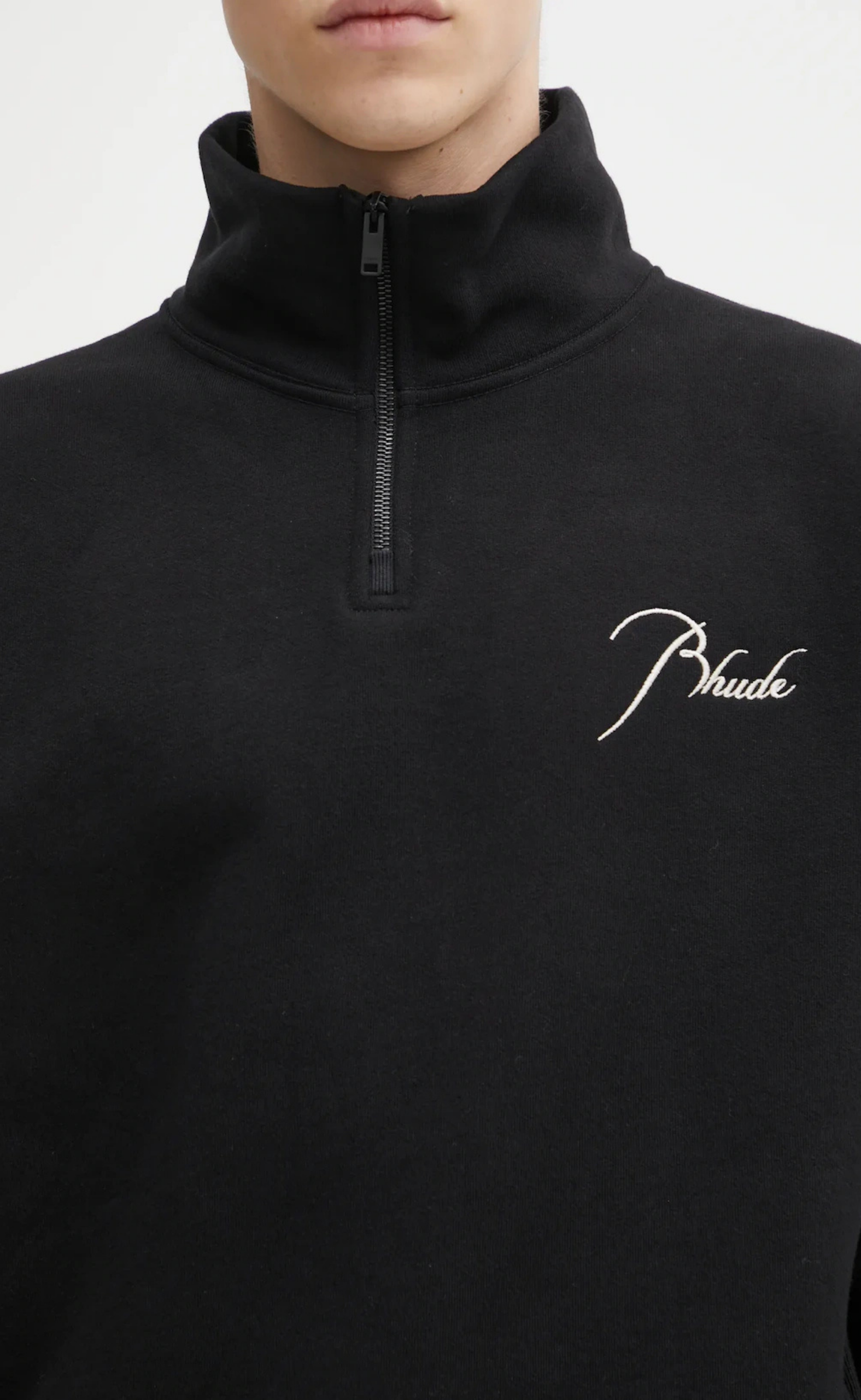 CLASSIQUE QUARTER ZIP BLACK HOODIE