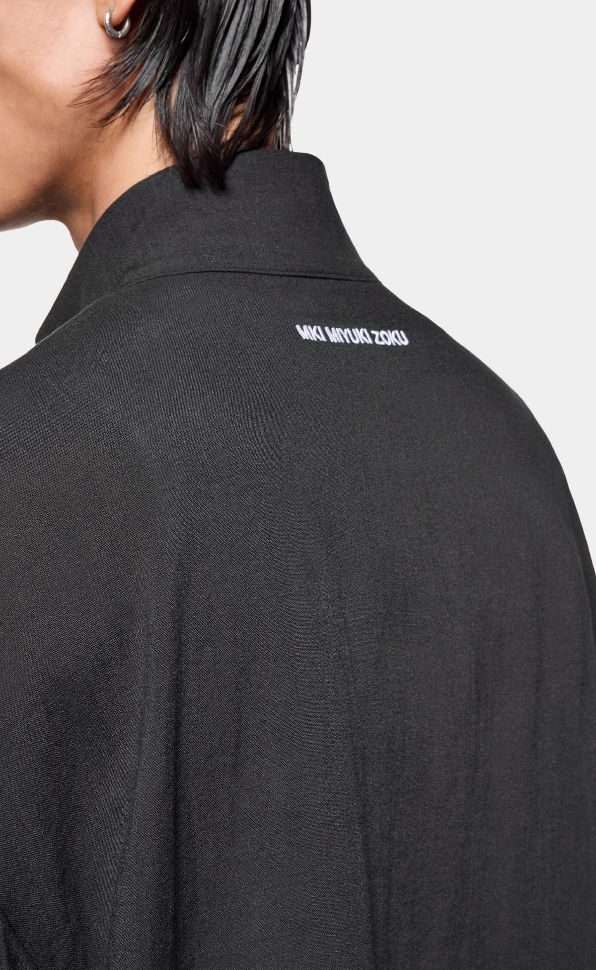 DRAPE SLUB TRACK BLACK JACKET