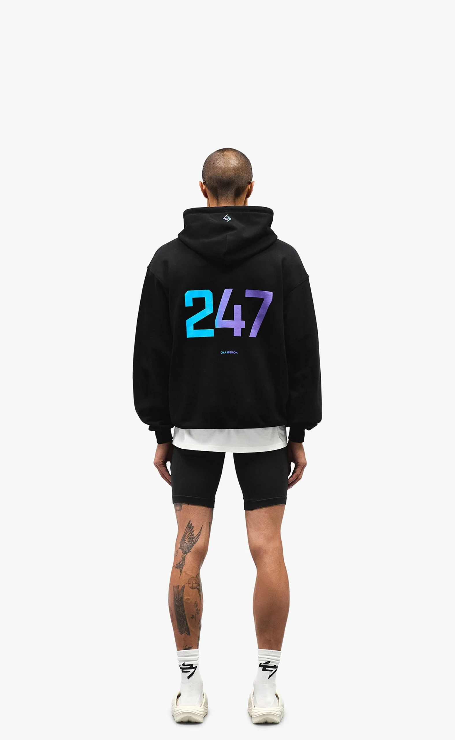 247 OVERSIZED BLACK PURPLE HOODIE
