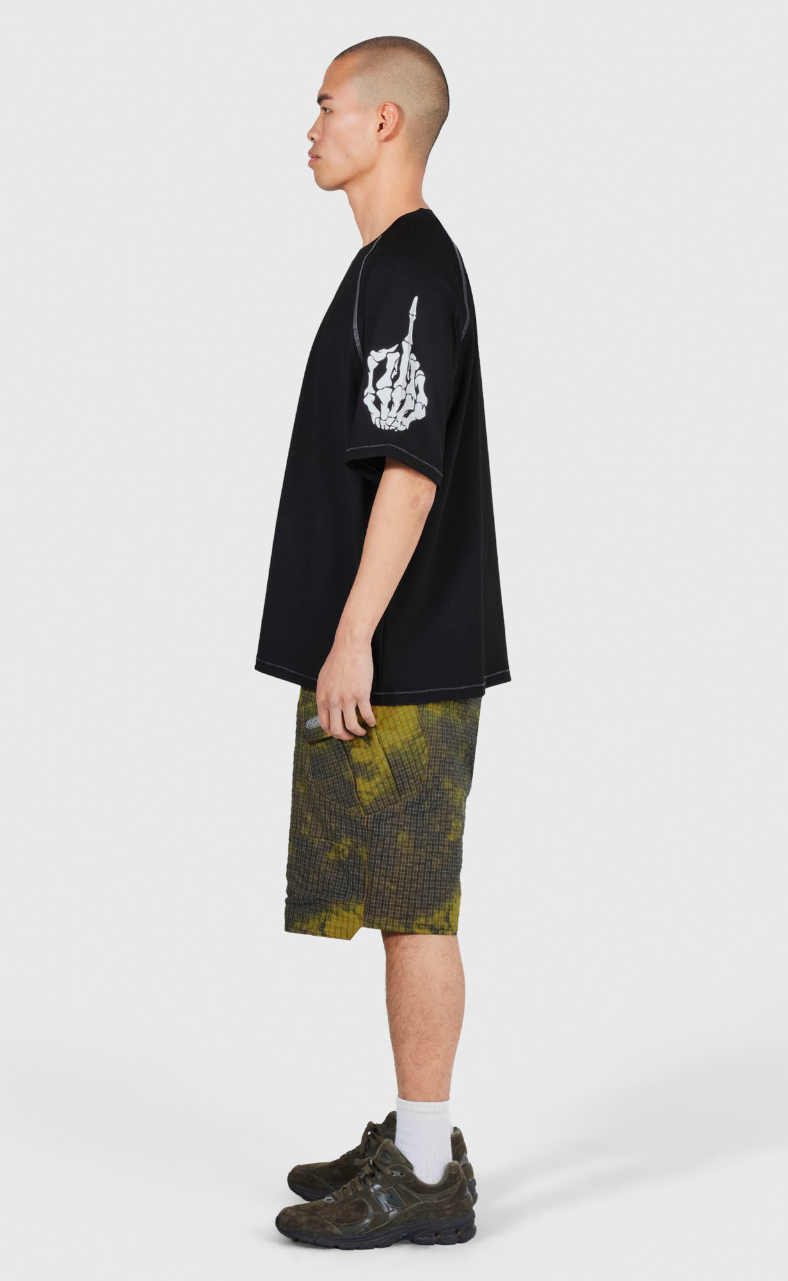 POLLUTION BOXY RAGLAN BLACK T-SHIRT