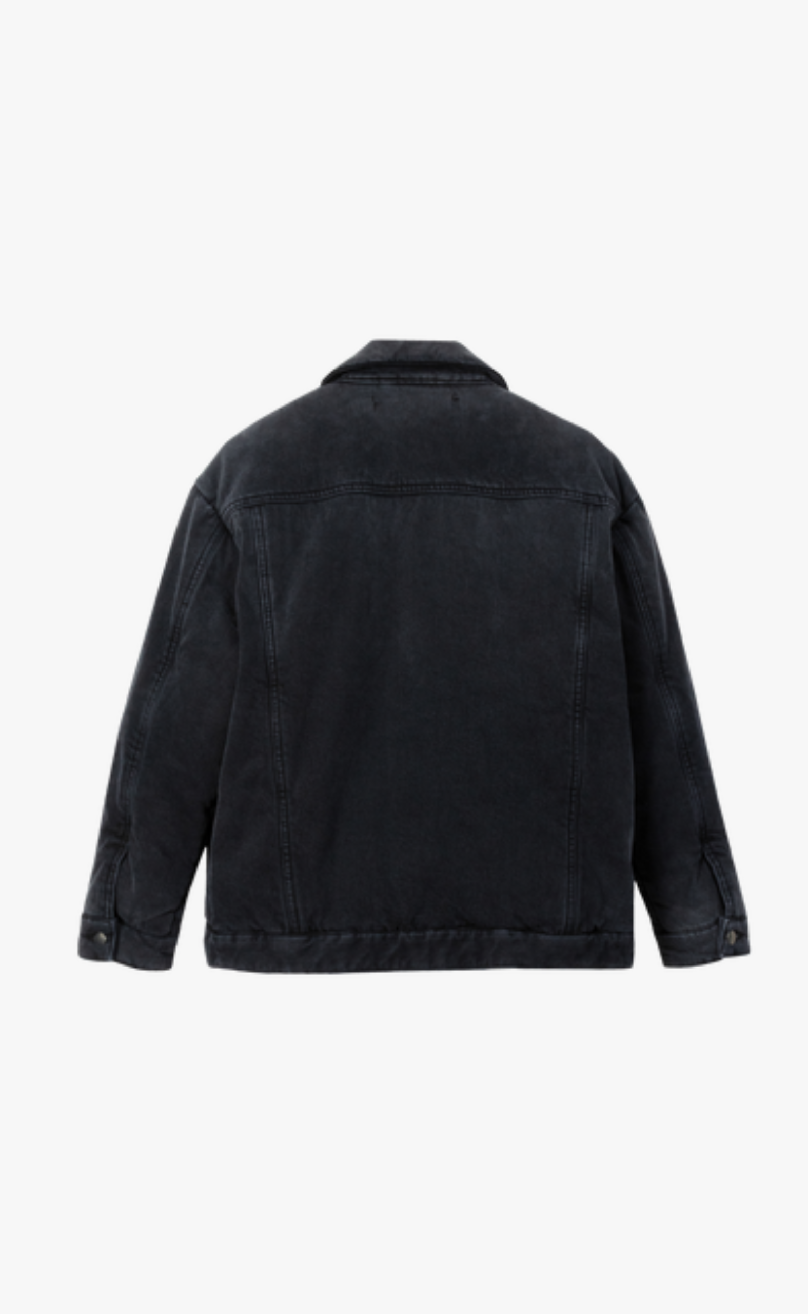 PADDED TRUCKER VINTAGE BLACK JACKET