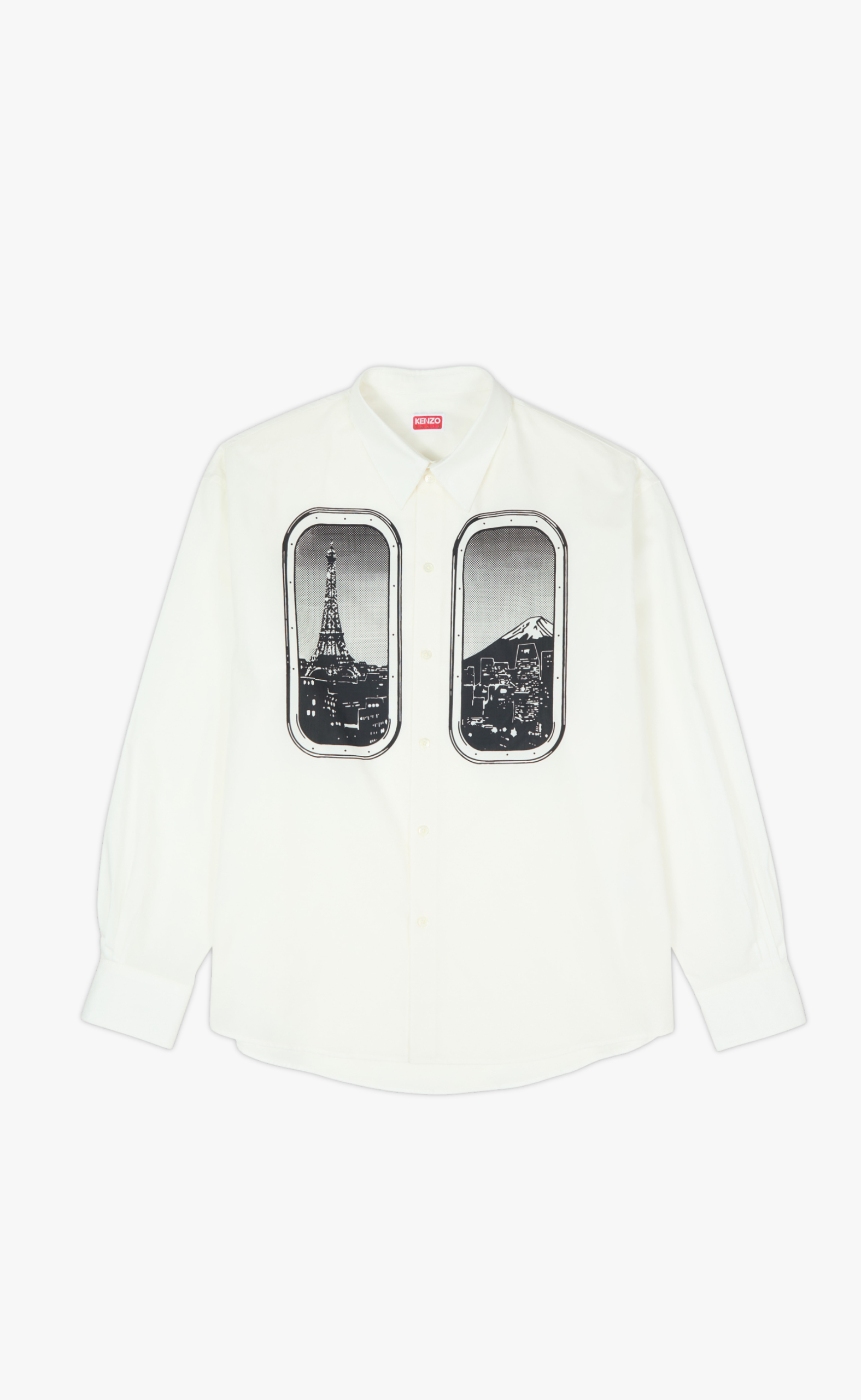 KENZO　シャツ　Ｌ KENZO CITY CASUAL WHITE SHIRT