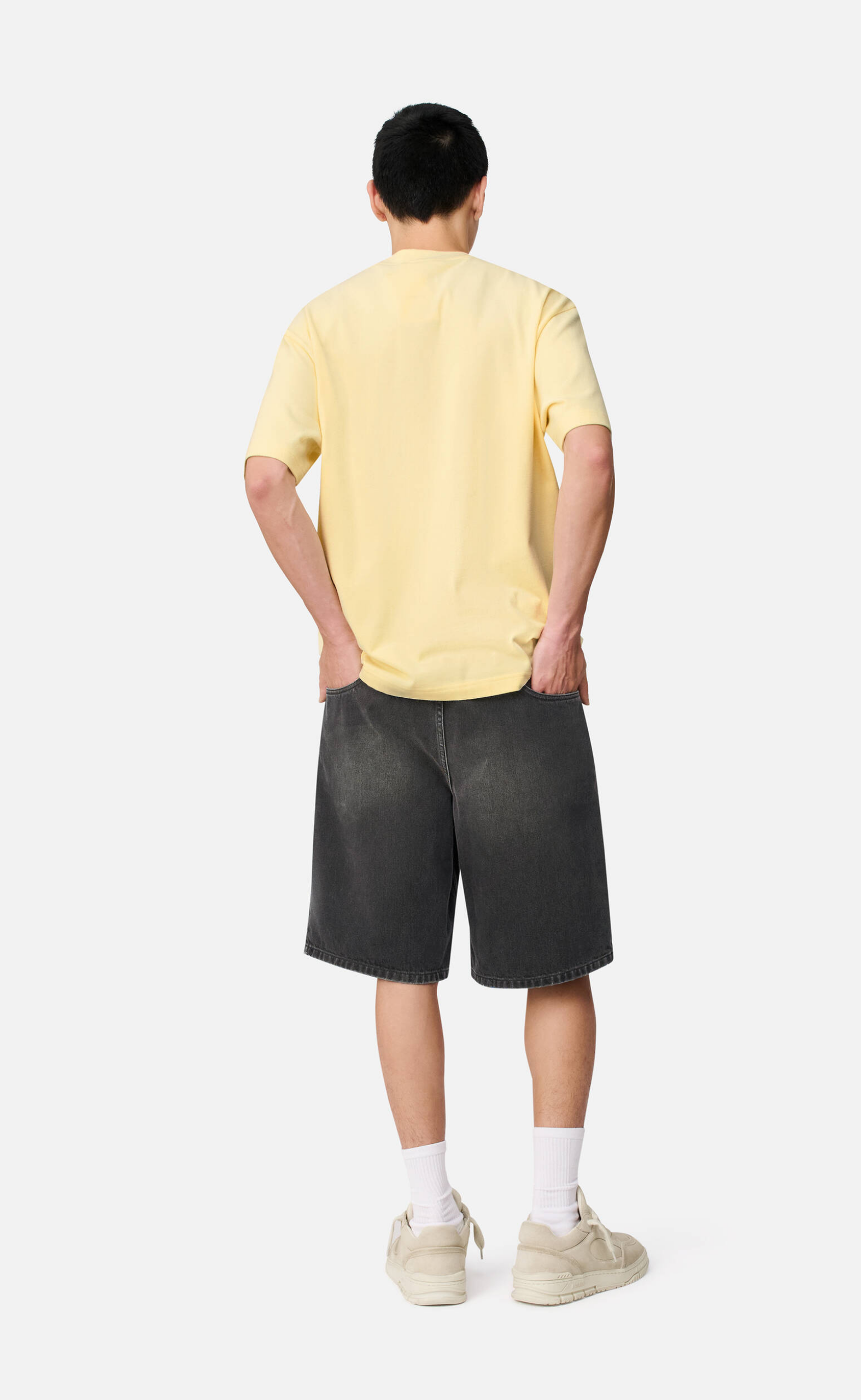 INVERT DENIM DARK GREY SHORTS