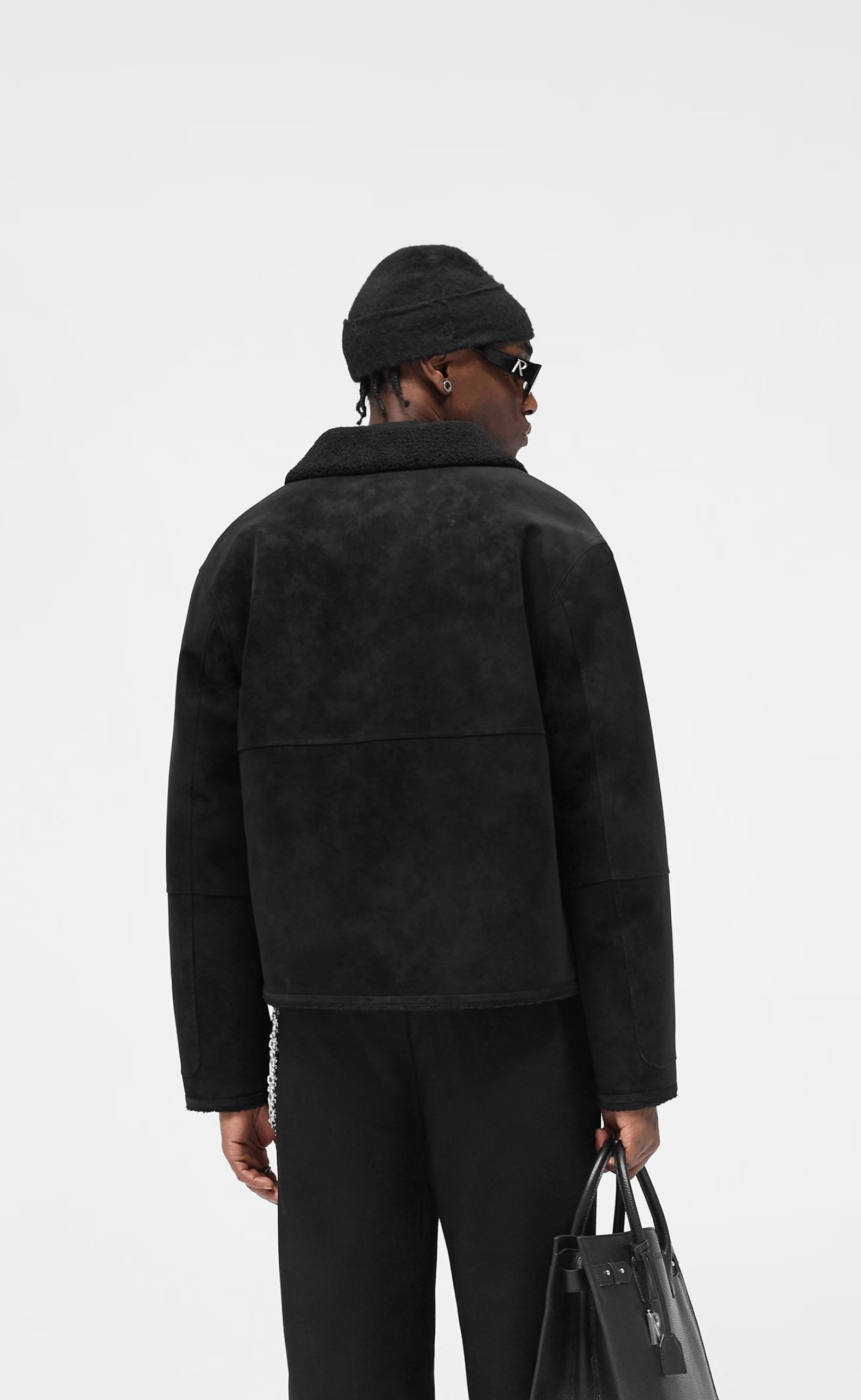 SHEARLING JET BLACK JACKET