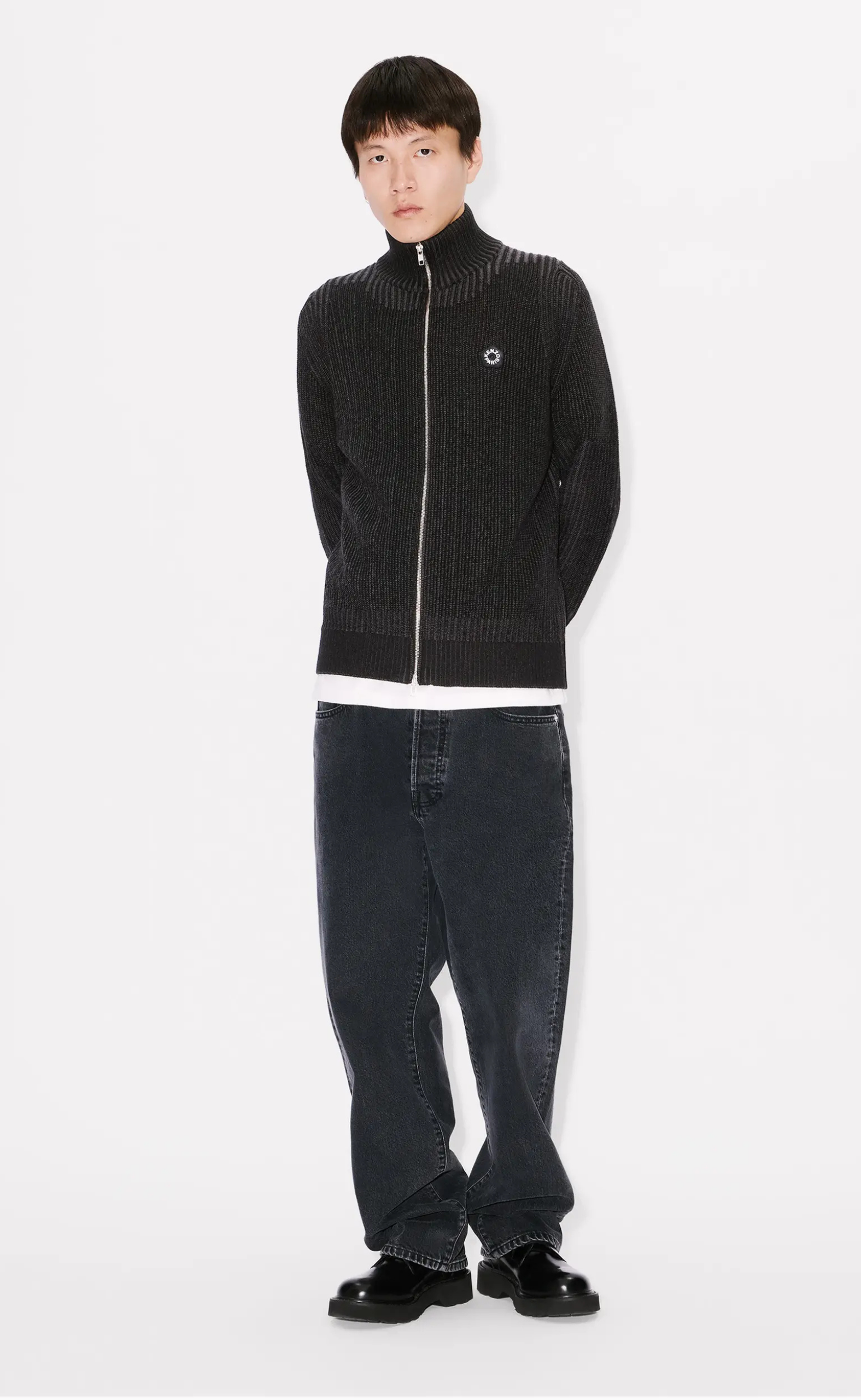 BOKE FLOWER 2.0 ZIPPED CARDIGAN BLACK CARDIGAN