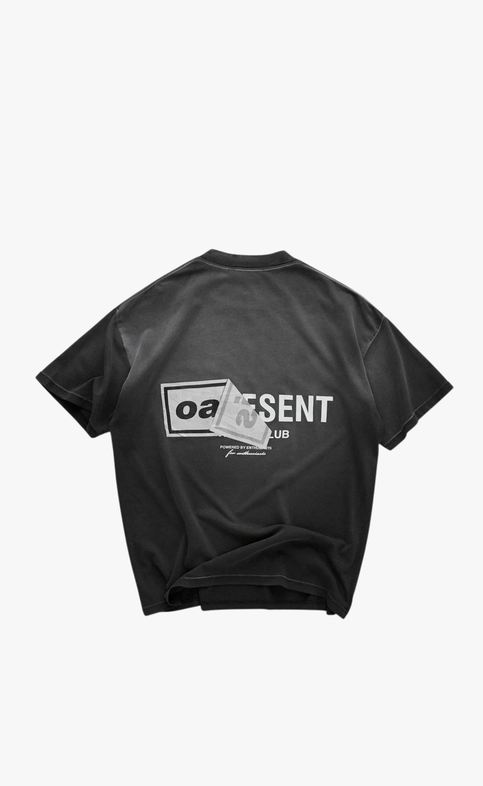OASIS OWNERS CLUB STAINED BLACK T-SHIRT
